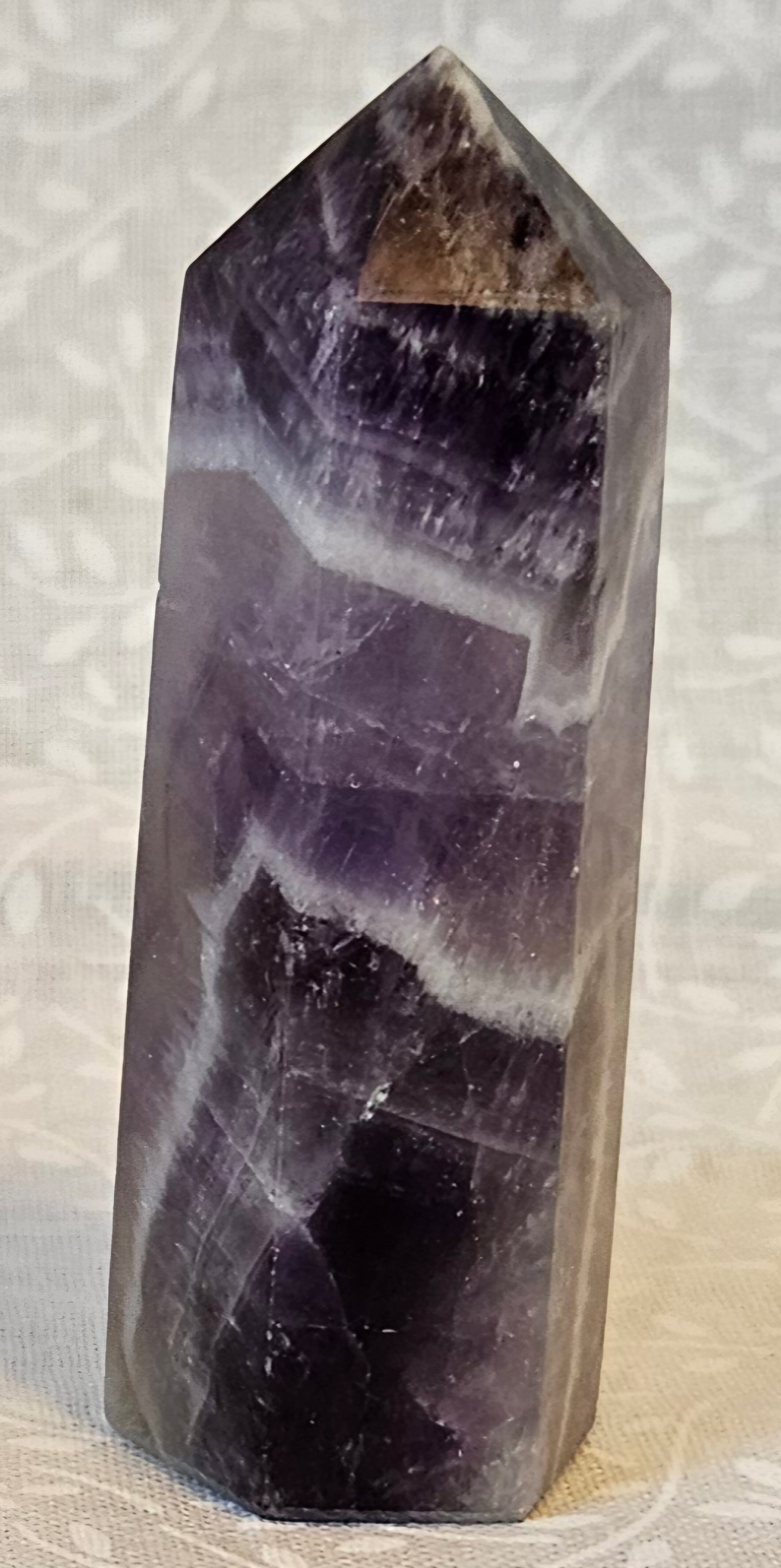 Chevron Amethyst Crystal Tower