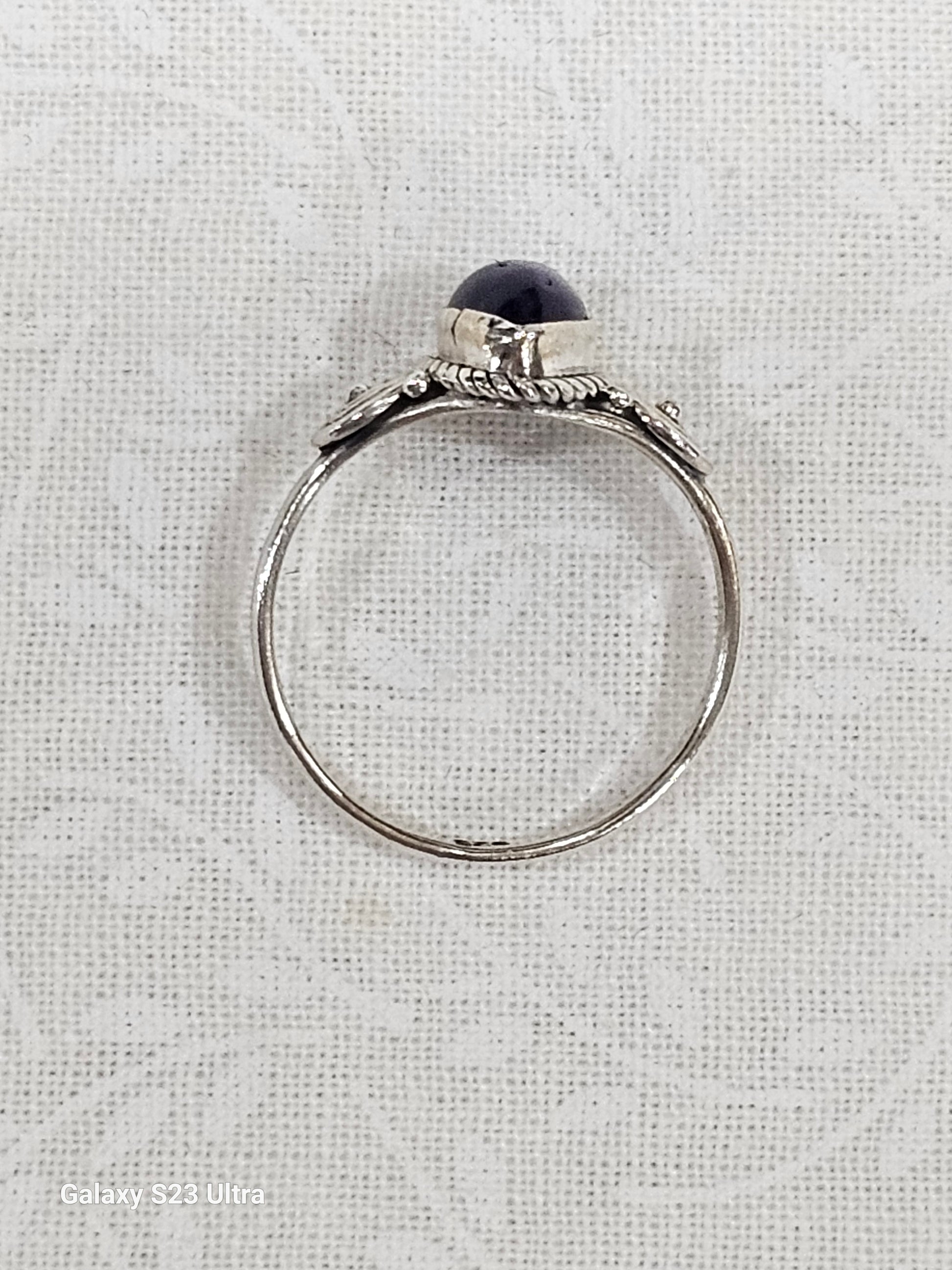Emerald Sterling Silver Ring Size 7 - Heart Chakra Healing Stone