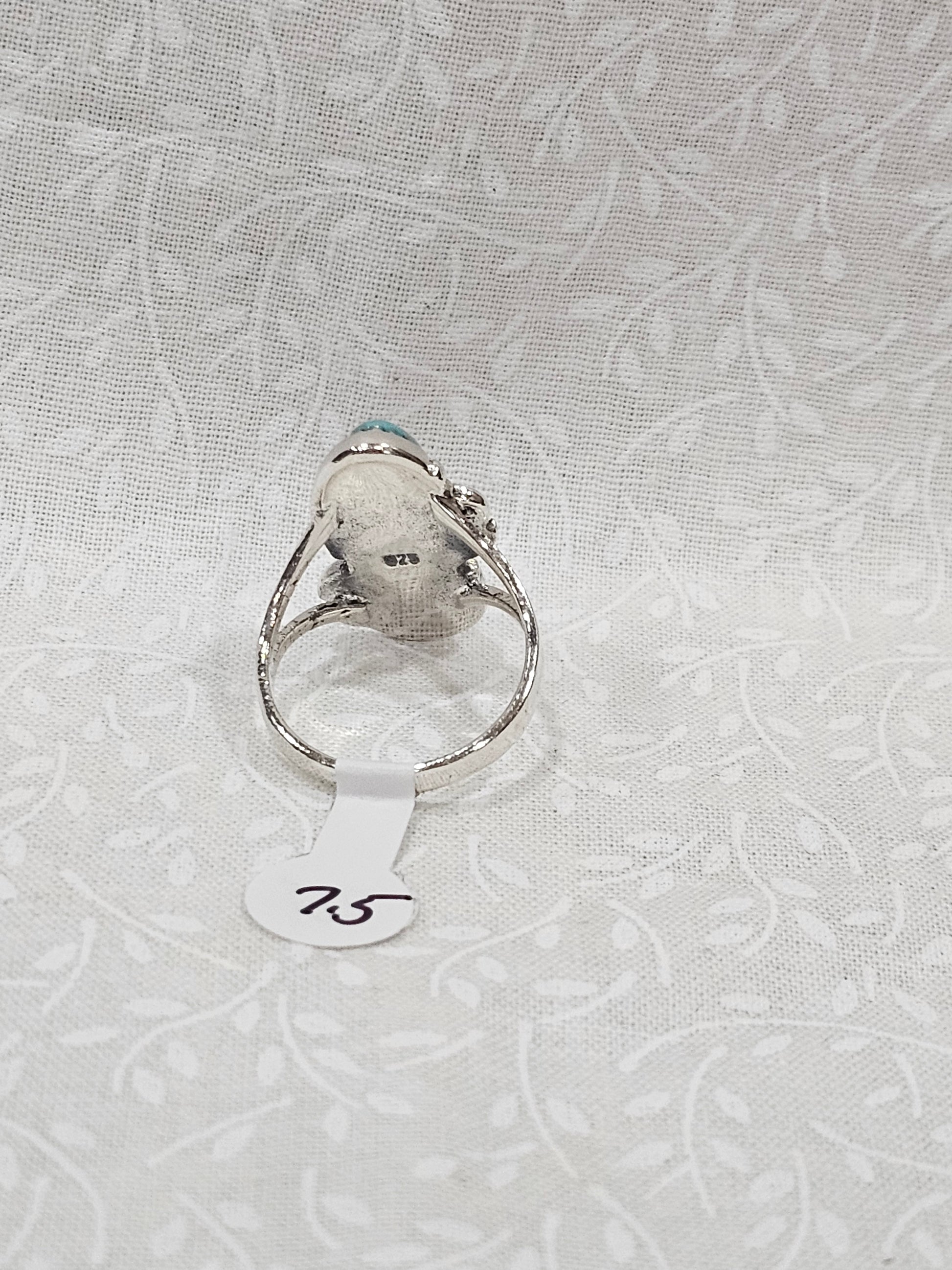 Sterling Silver Red & Blue Turquoise Ring 7.5