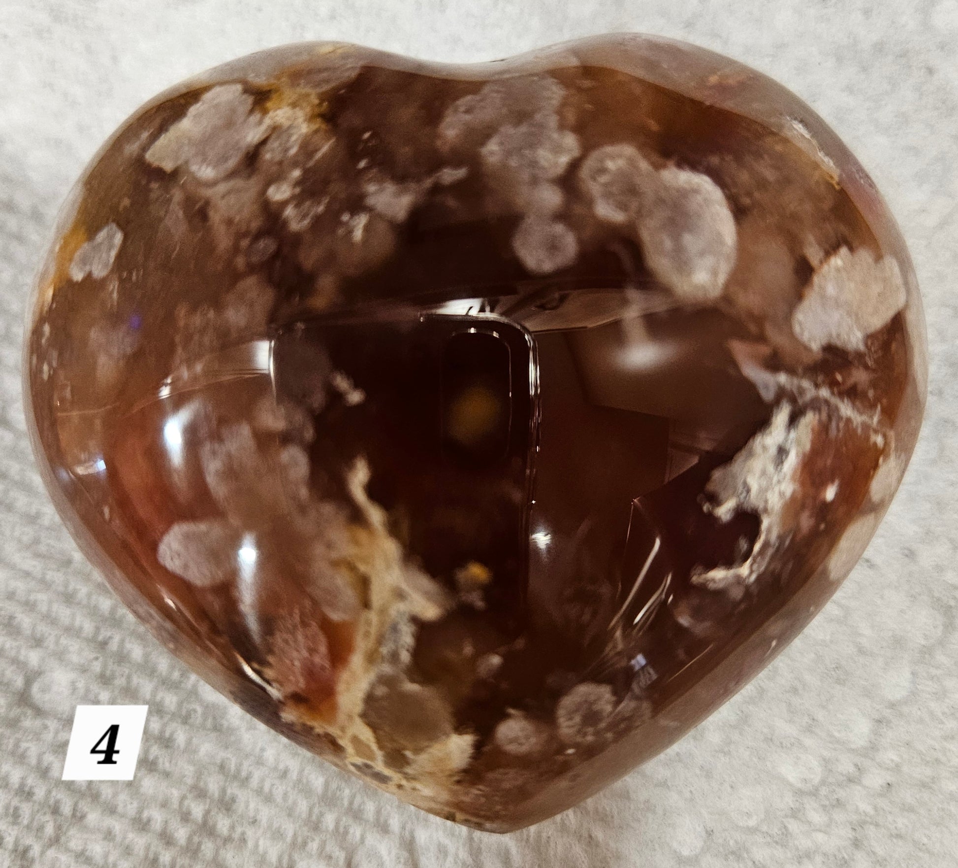 Flower Agate Crystal Heart 2.3 Inch Small - Natural Stone