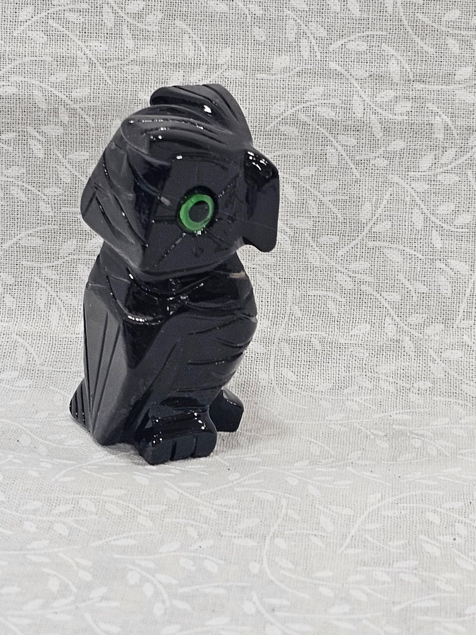 Black Obsidian Crystal Owl