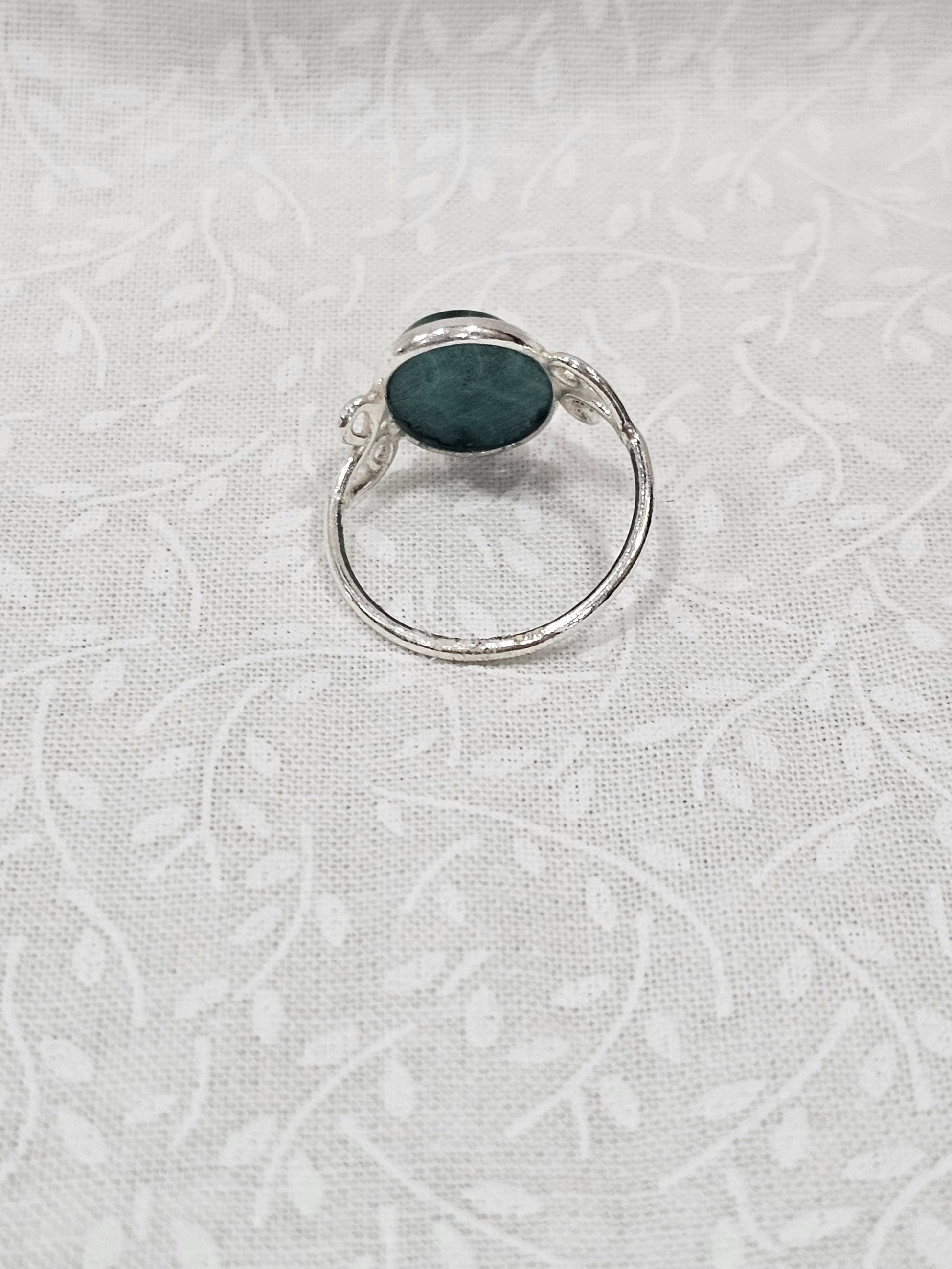 Sterling Silver Malachite Ring - Size 7