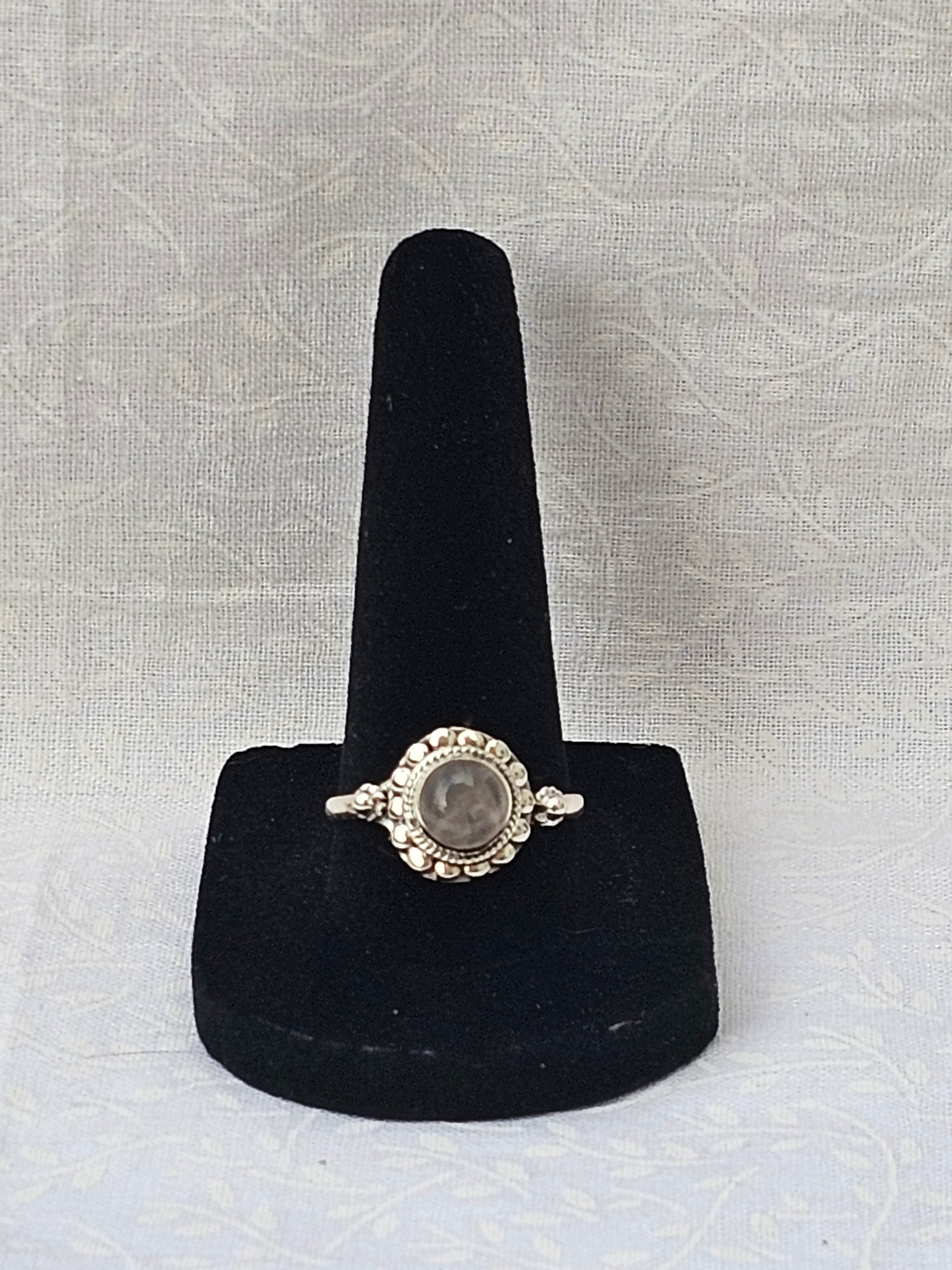 Sterling Silver Moonstone Intuition Ring Psychic Enhancement - Size 8