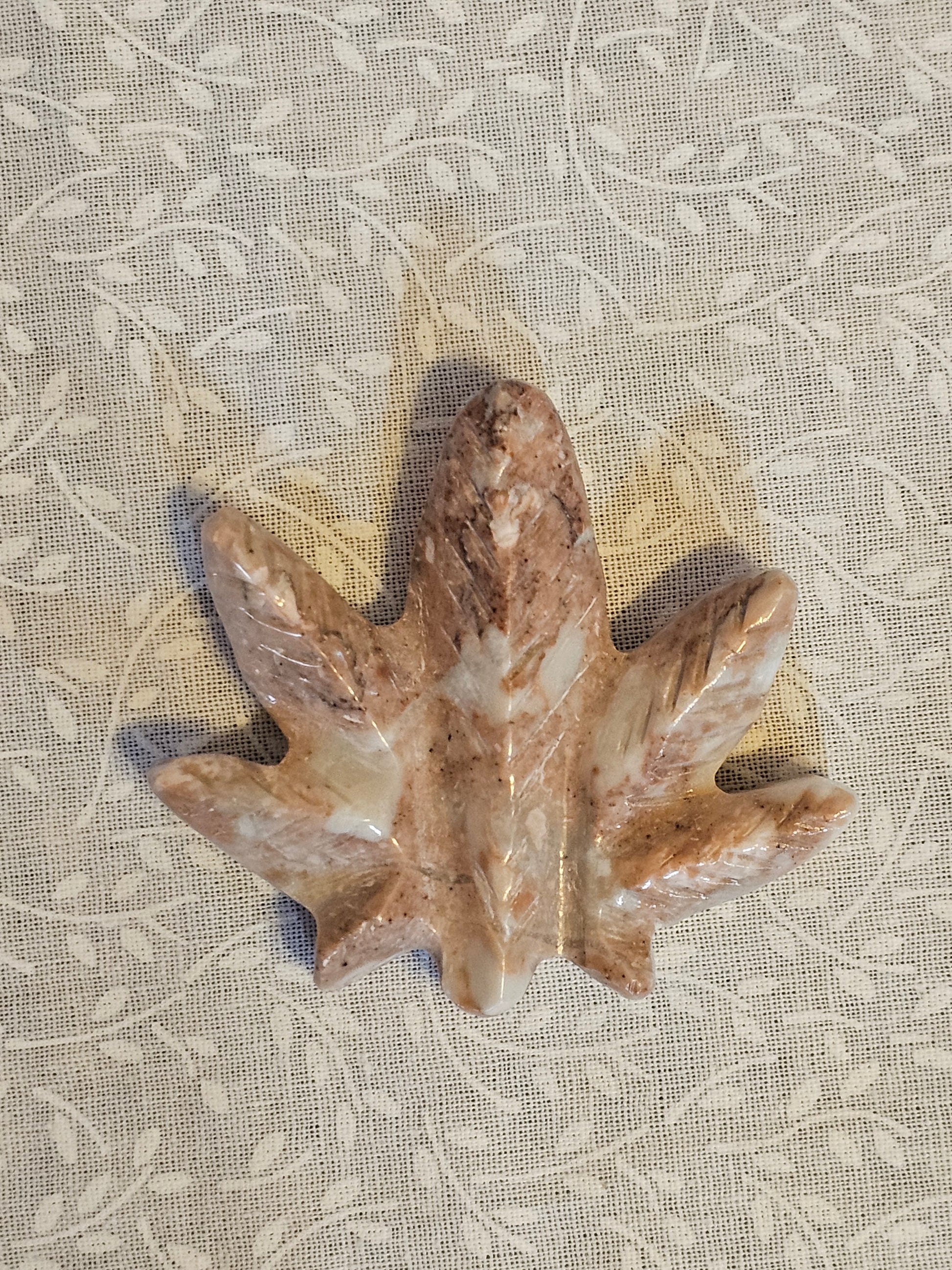 Jasper Crystal Cannabis Leaf 2 Inch