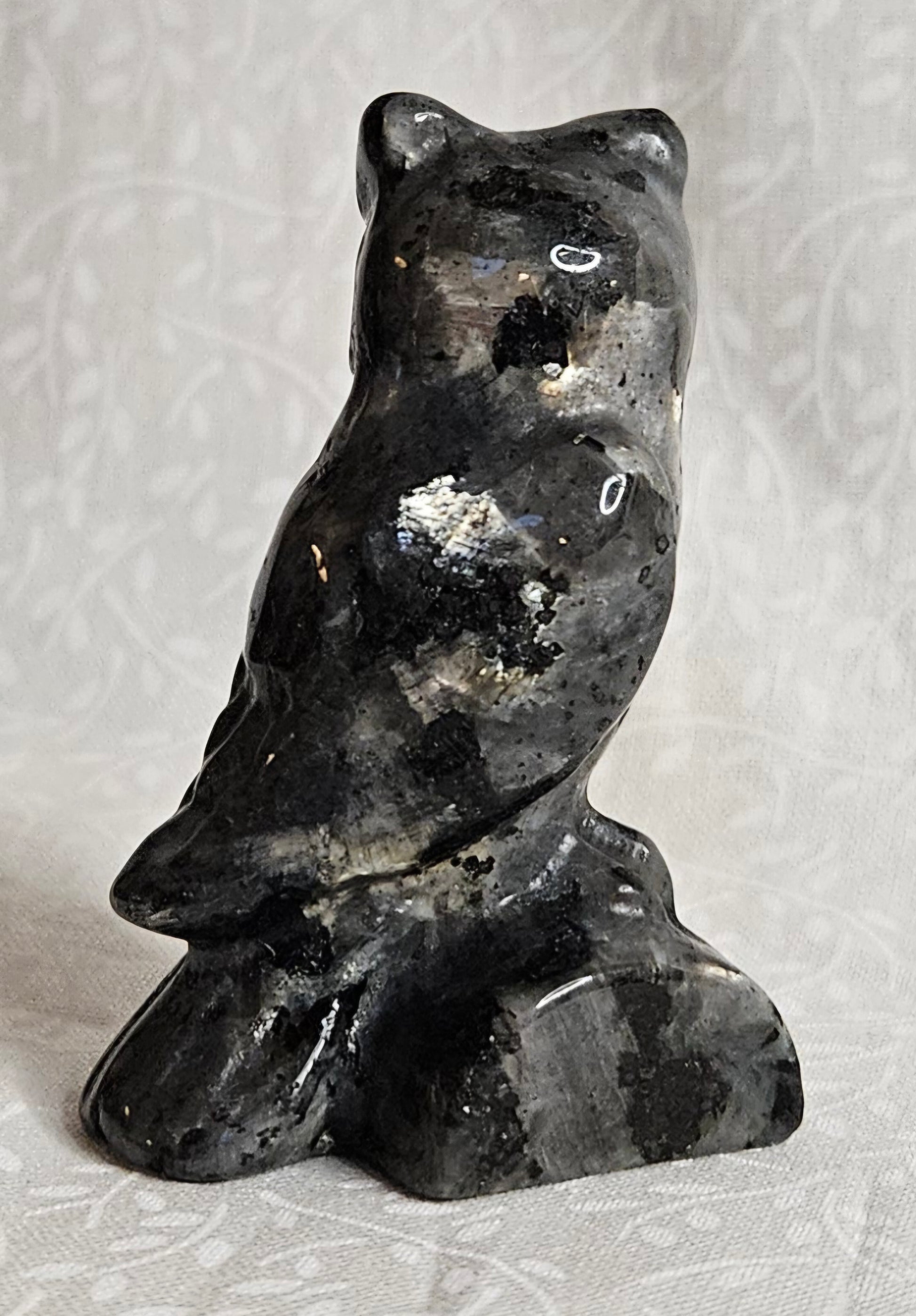 Black Labradorite Crystal Owl