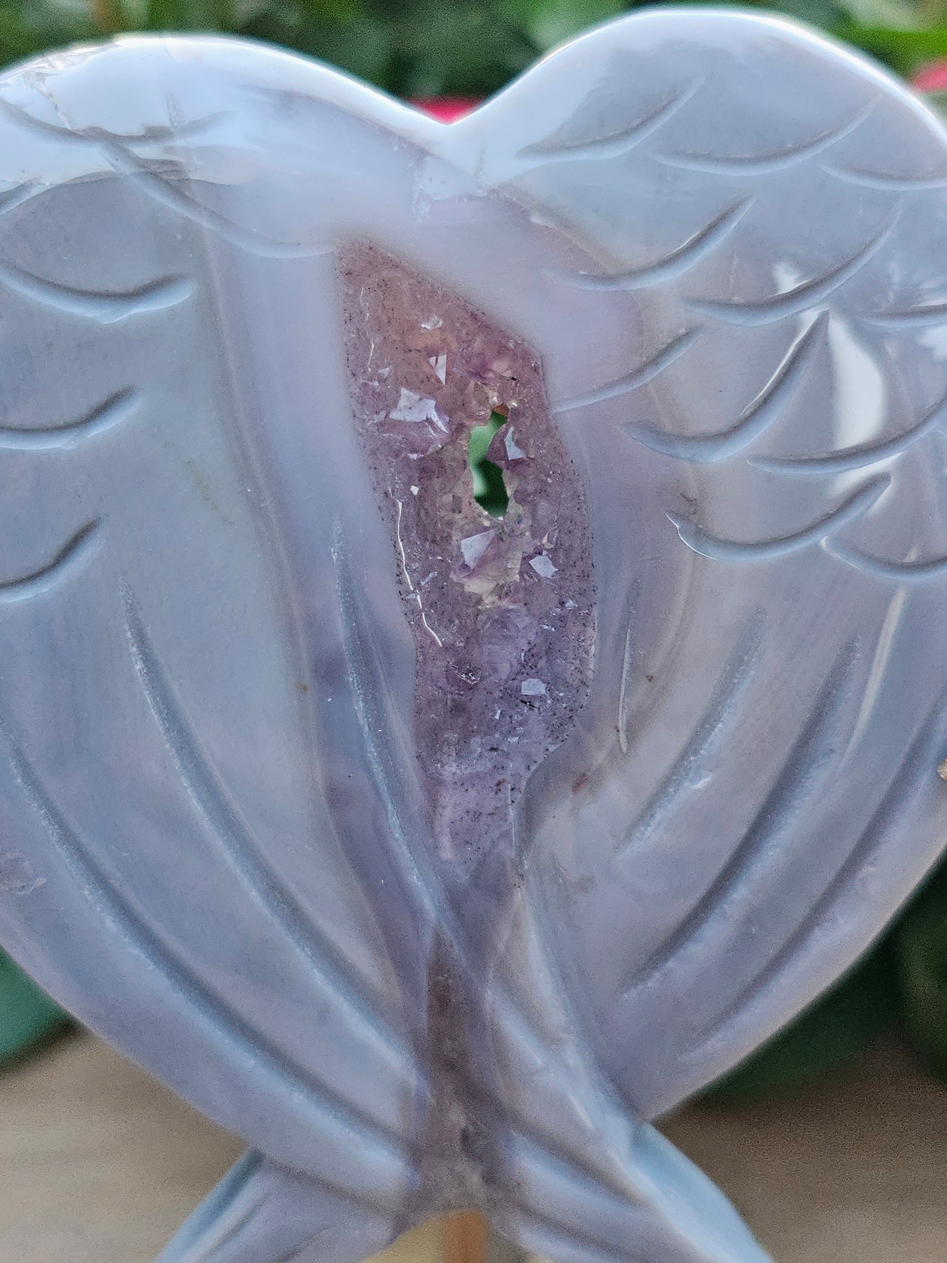 Amethyst Druzy Crystal Angel Wings - Natural Purple Geode Wings