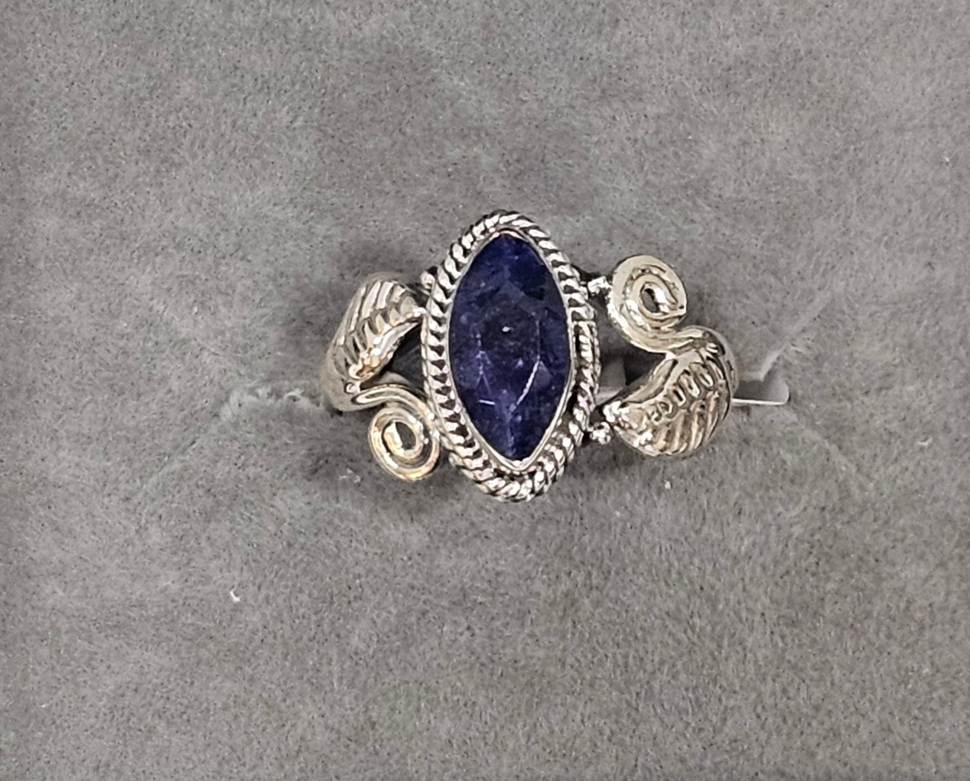 Sterling Silver Sapphire Gemstone Ring 6