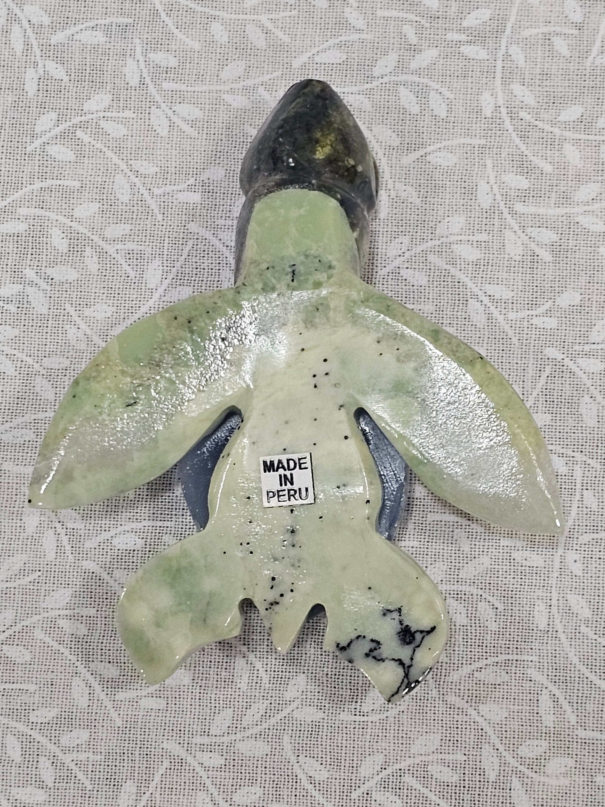 Serpentine & Angelite Crystal Turtle 3 Inch