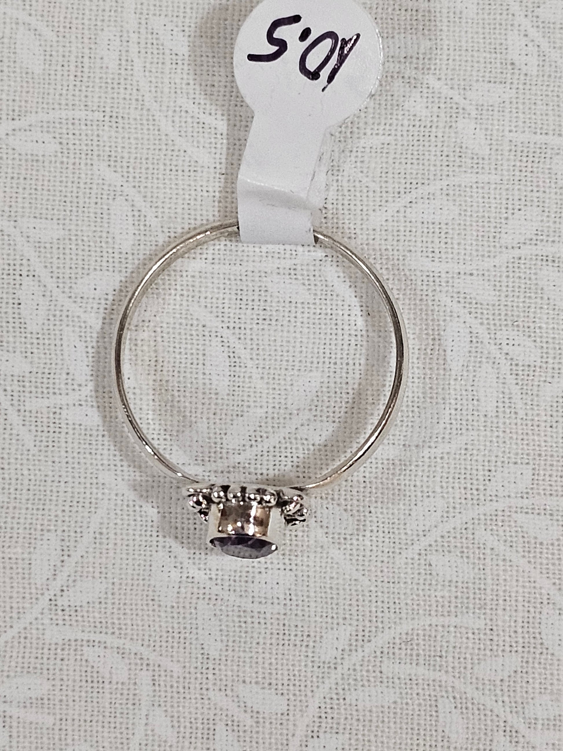 Sterling Silver Amethyst Gemstone Ring 10.5