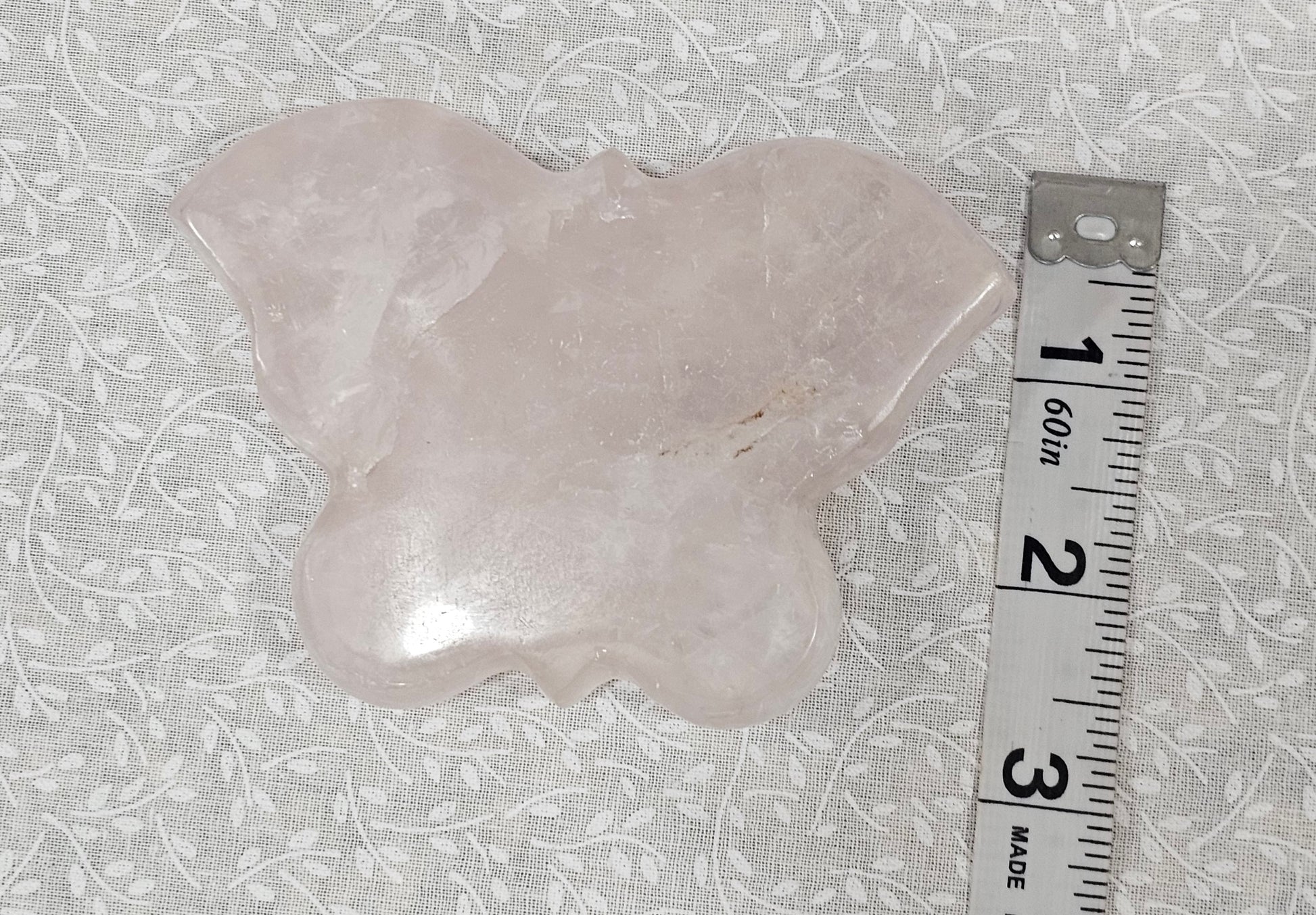 Pink Quartz Crystal Butterfly 4.5 Inch