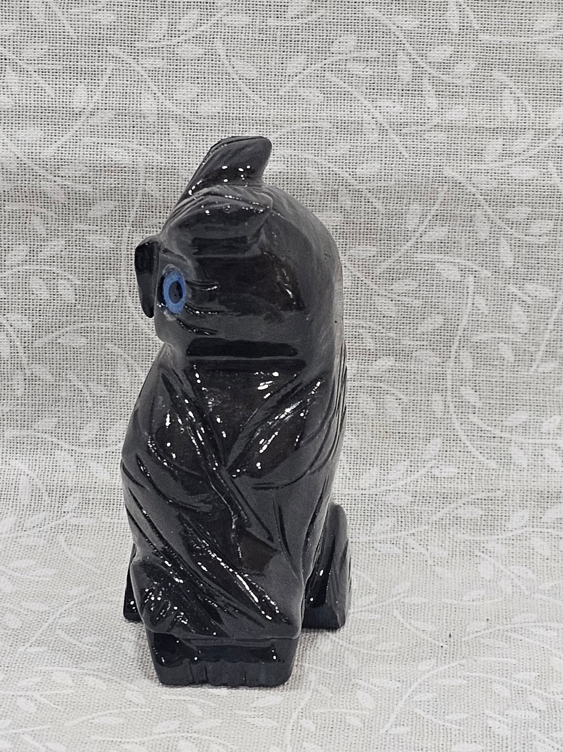 Black Obsidian Crystal Owl 2.25 Inch