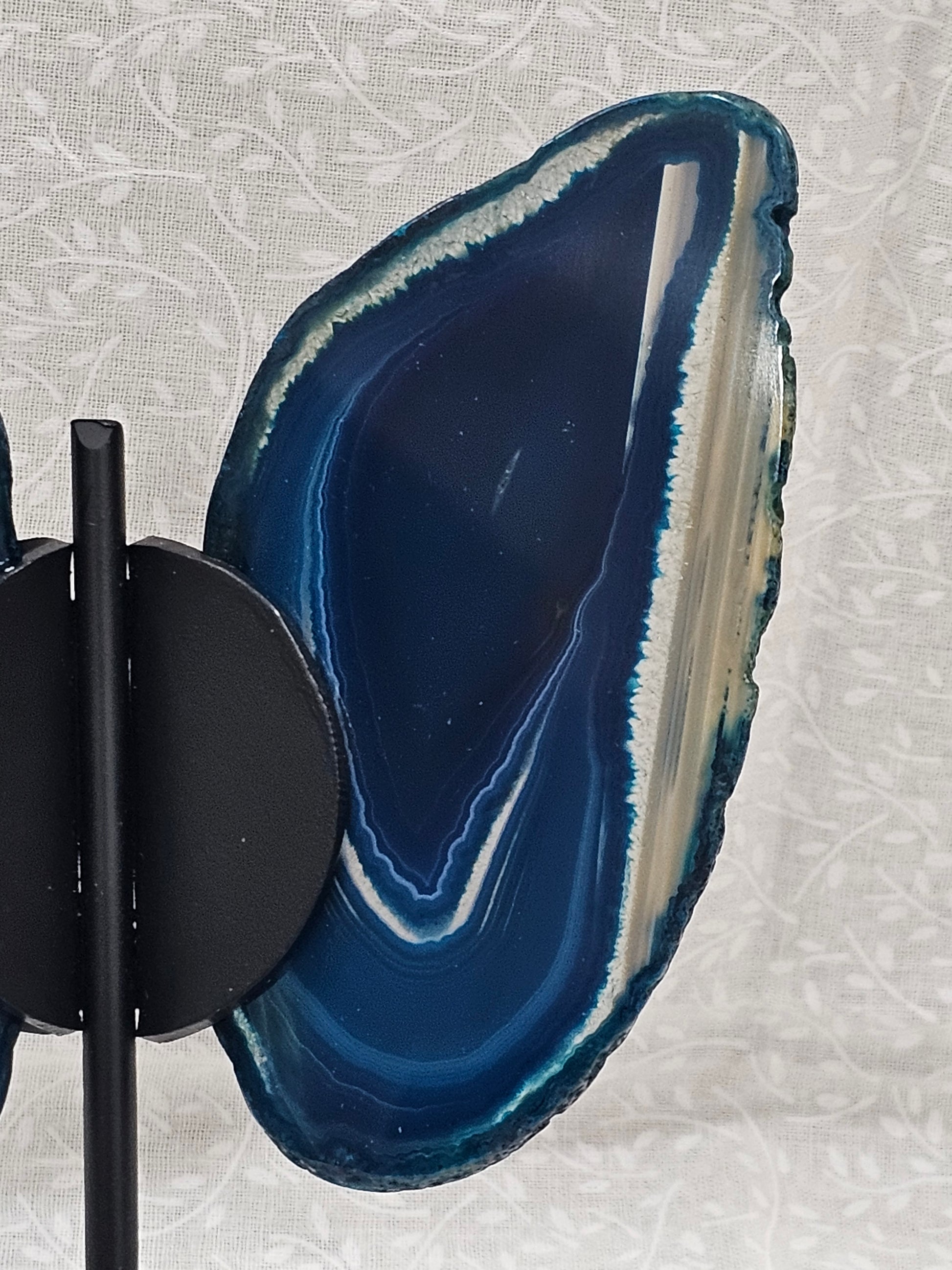 Blue Agate Crystal Butterfly 6 Inch