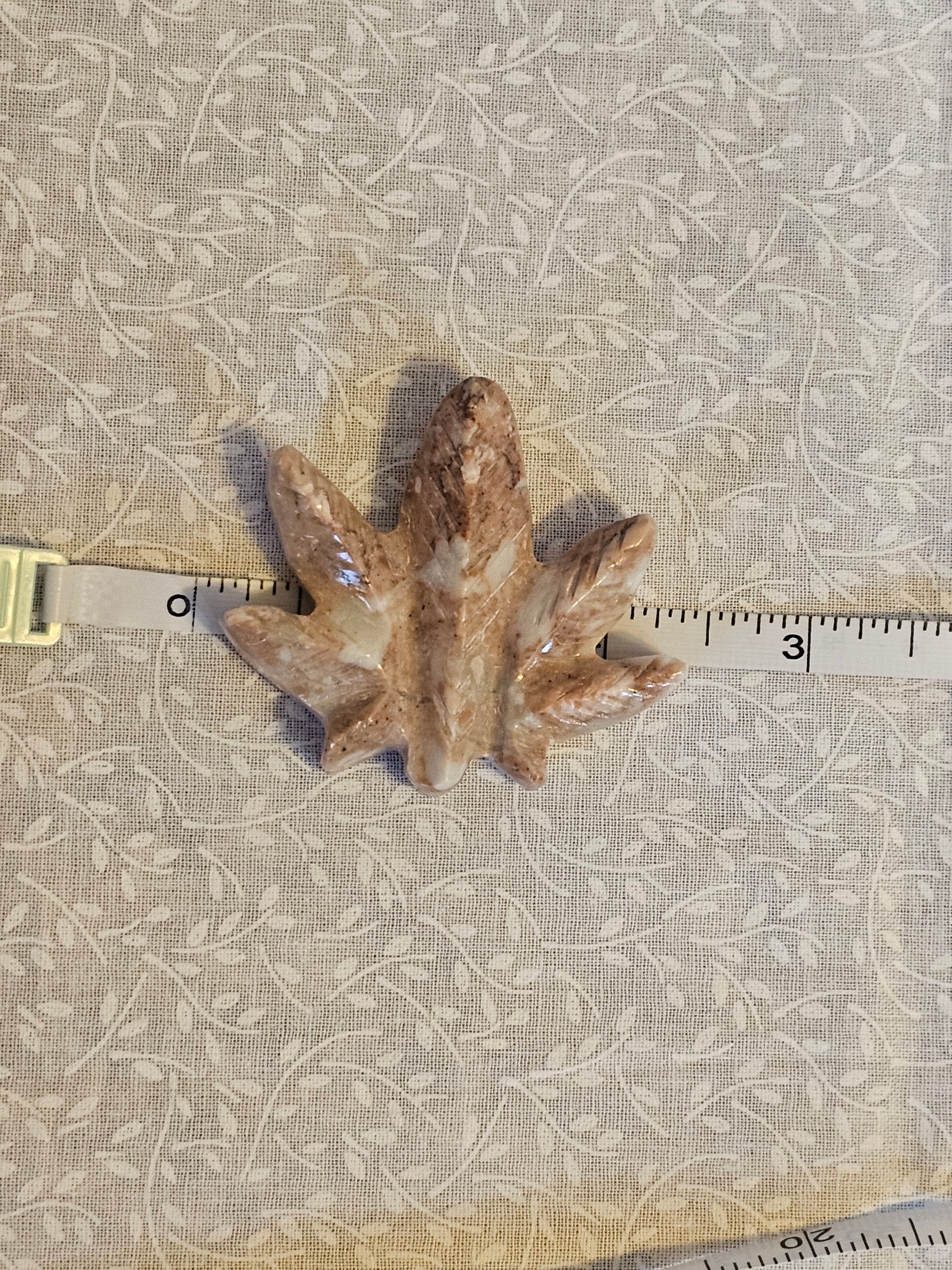 Jasper Crystal Cannabis Leaf 2 Inch