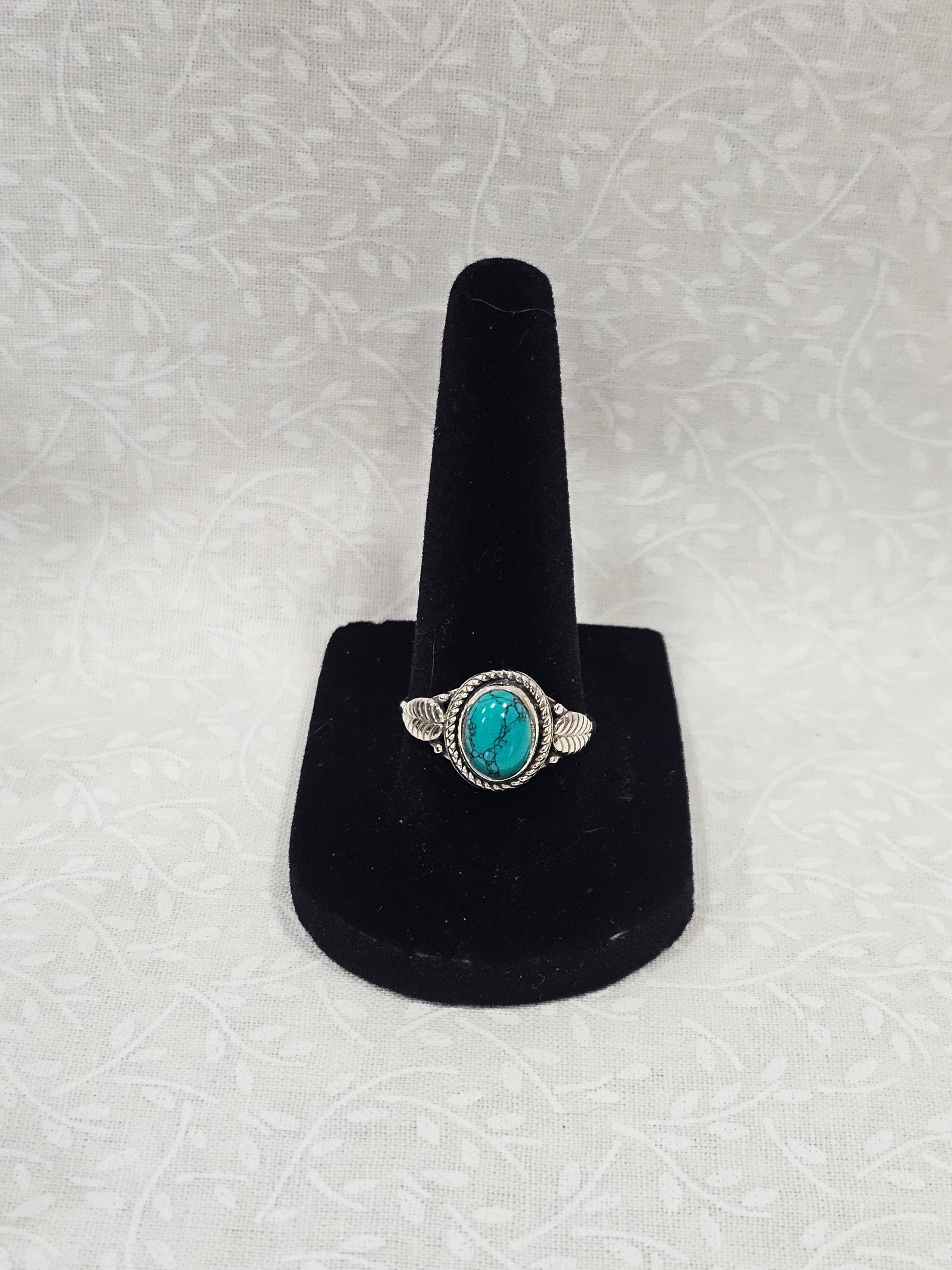 Sterling Silver Turquoise Gemstone Ring 7.5