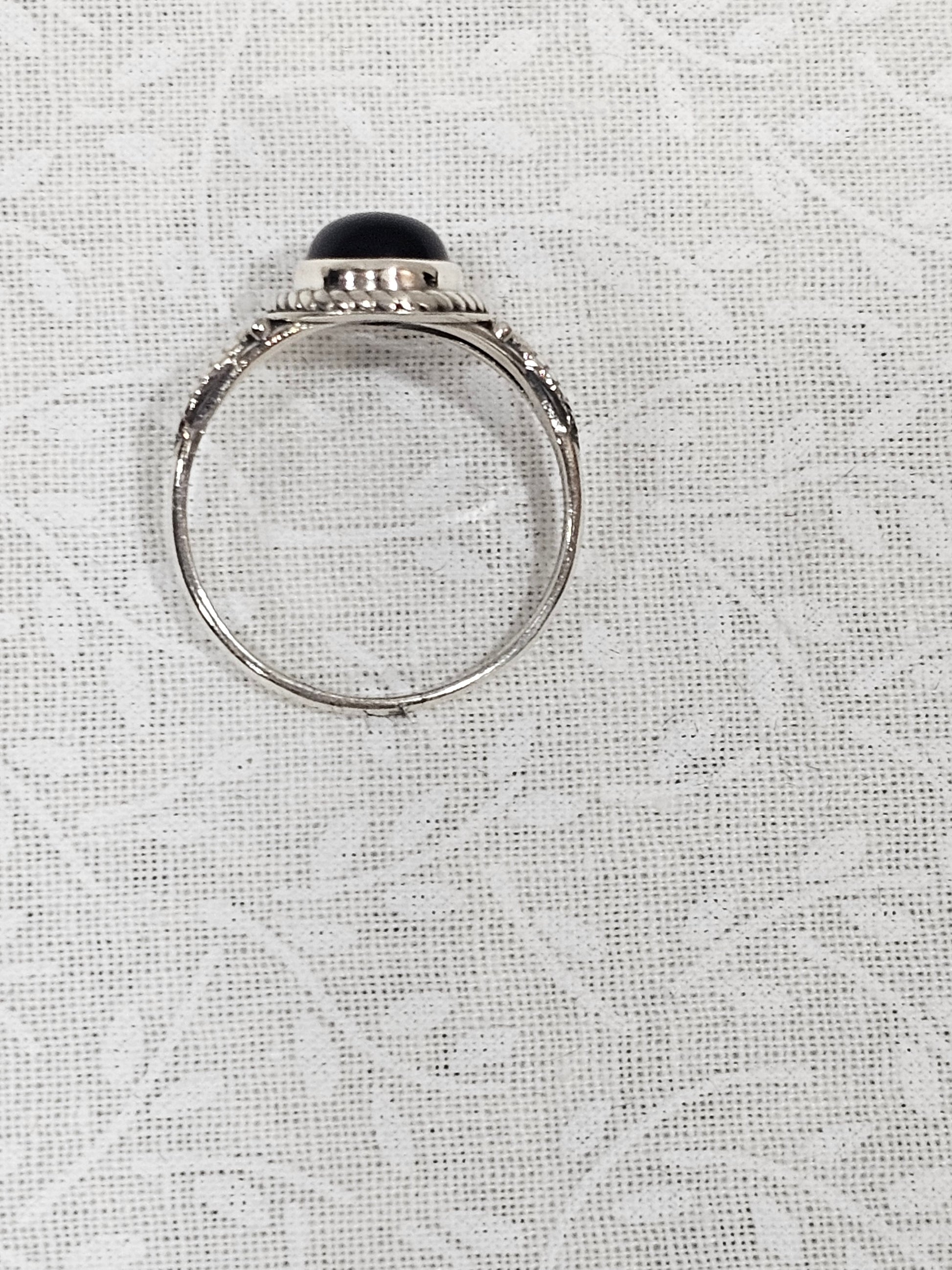 Sterling Silver Black Onyx Gemstone Ring 7.5