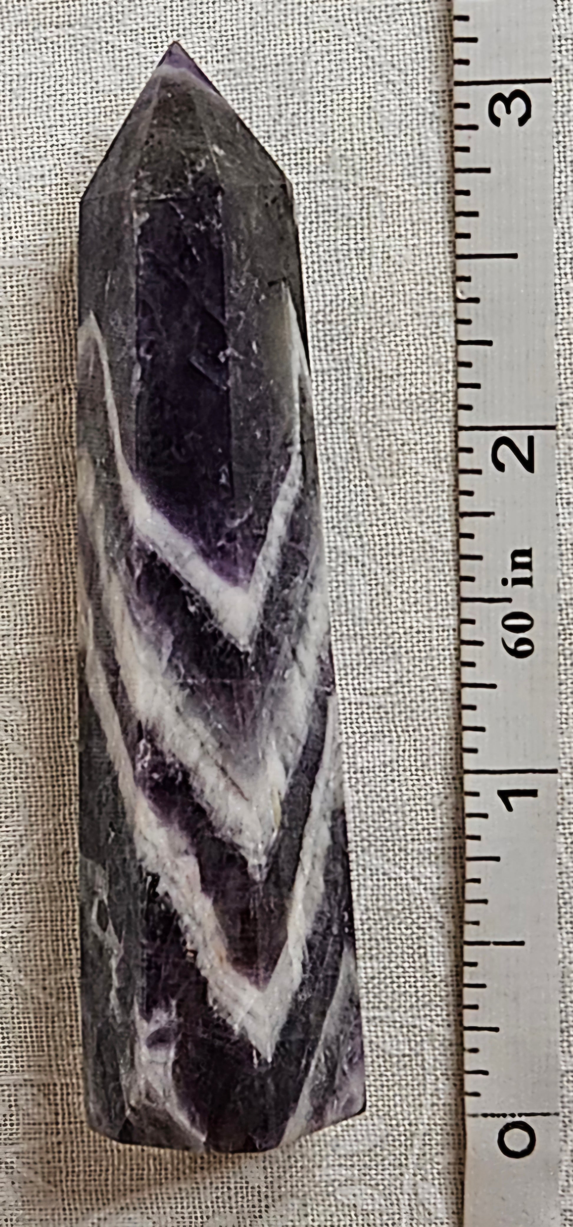 Chevron Amethyst Crystal Tower - Natural Stone