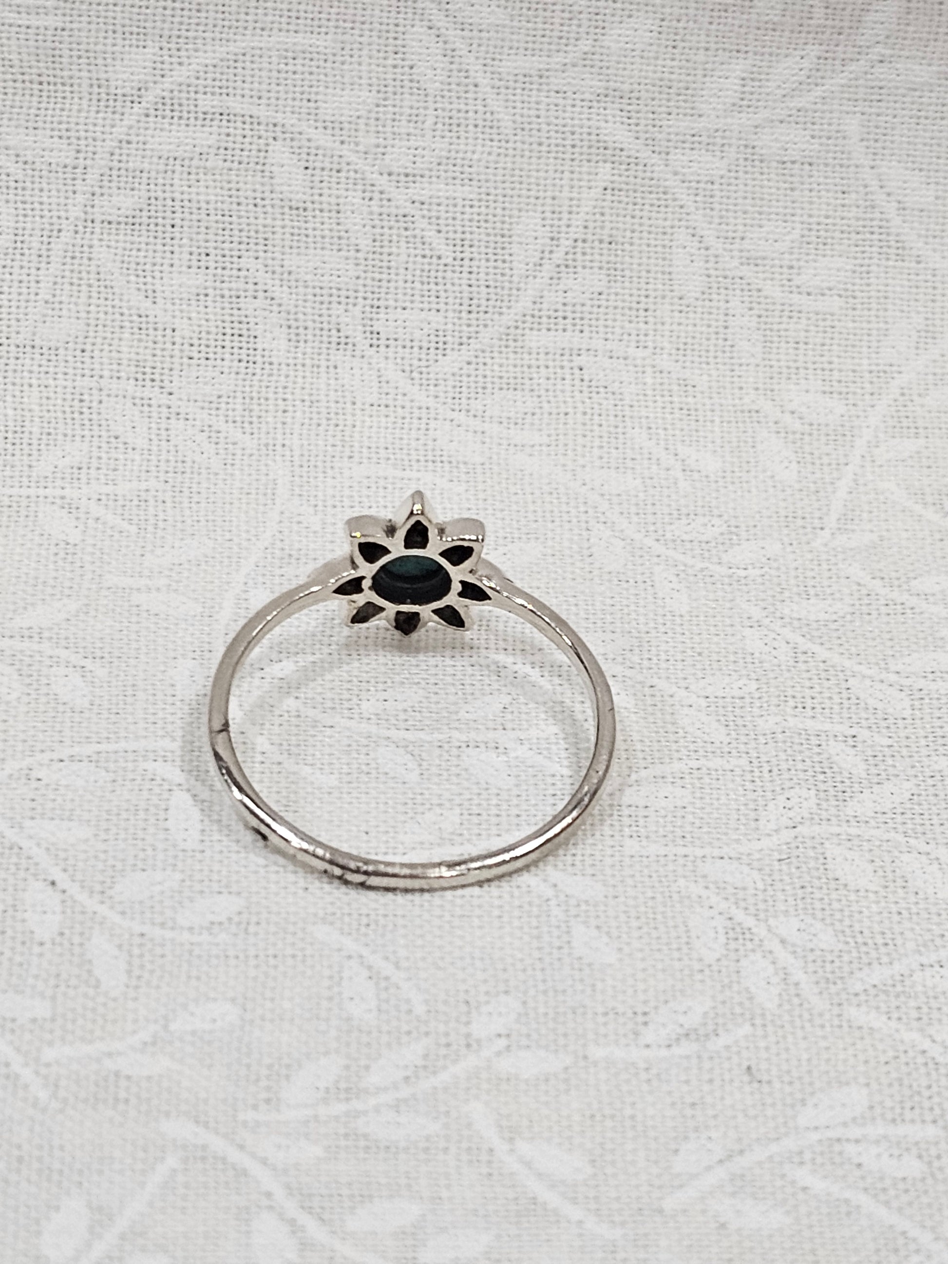 Sterling Silver Turquoise Gemstone Ring Premium Quality - Size 7.5