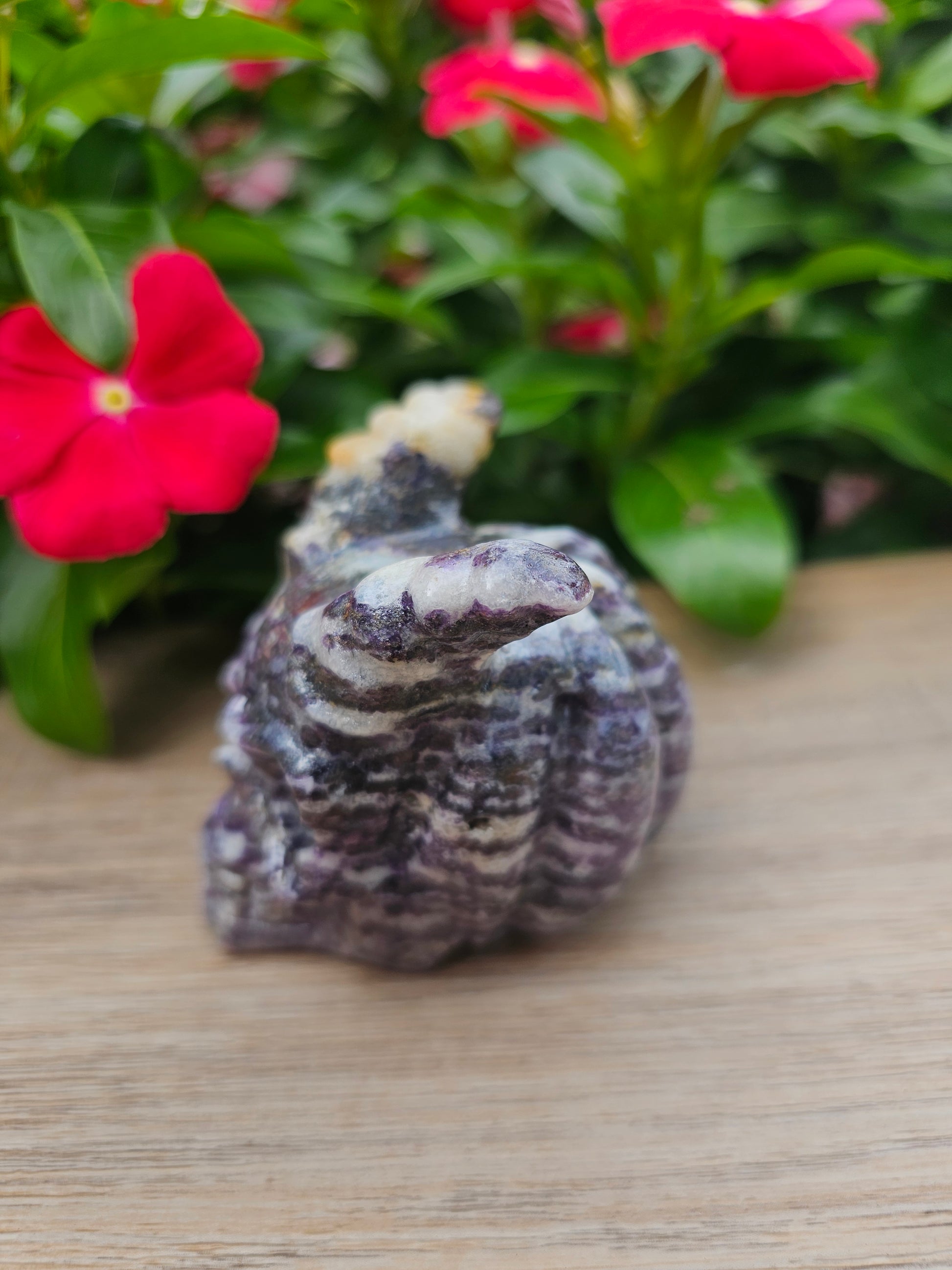 Charoite Crystal Skull - Hand-Carved Healing Stone Sculpture