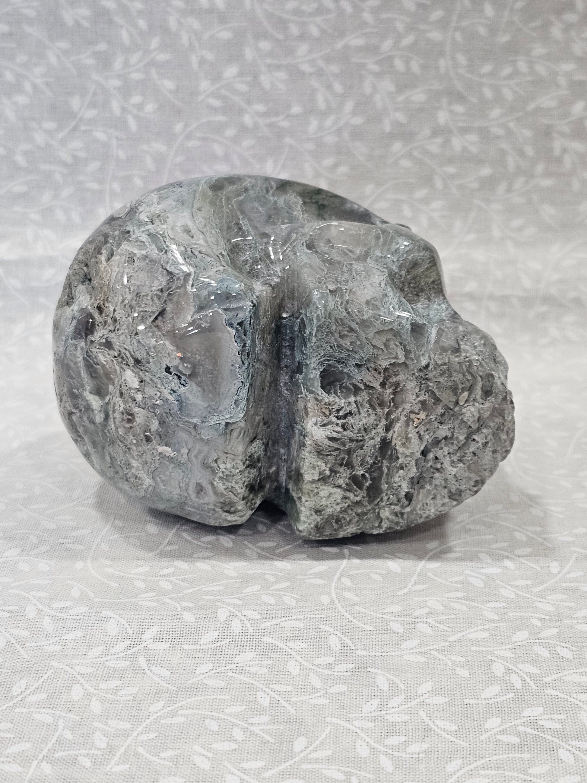 Moss Agate Crystal Skull 3.24 Inch