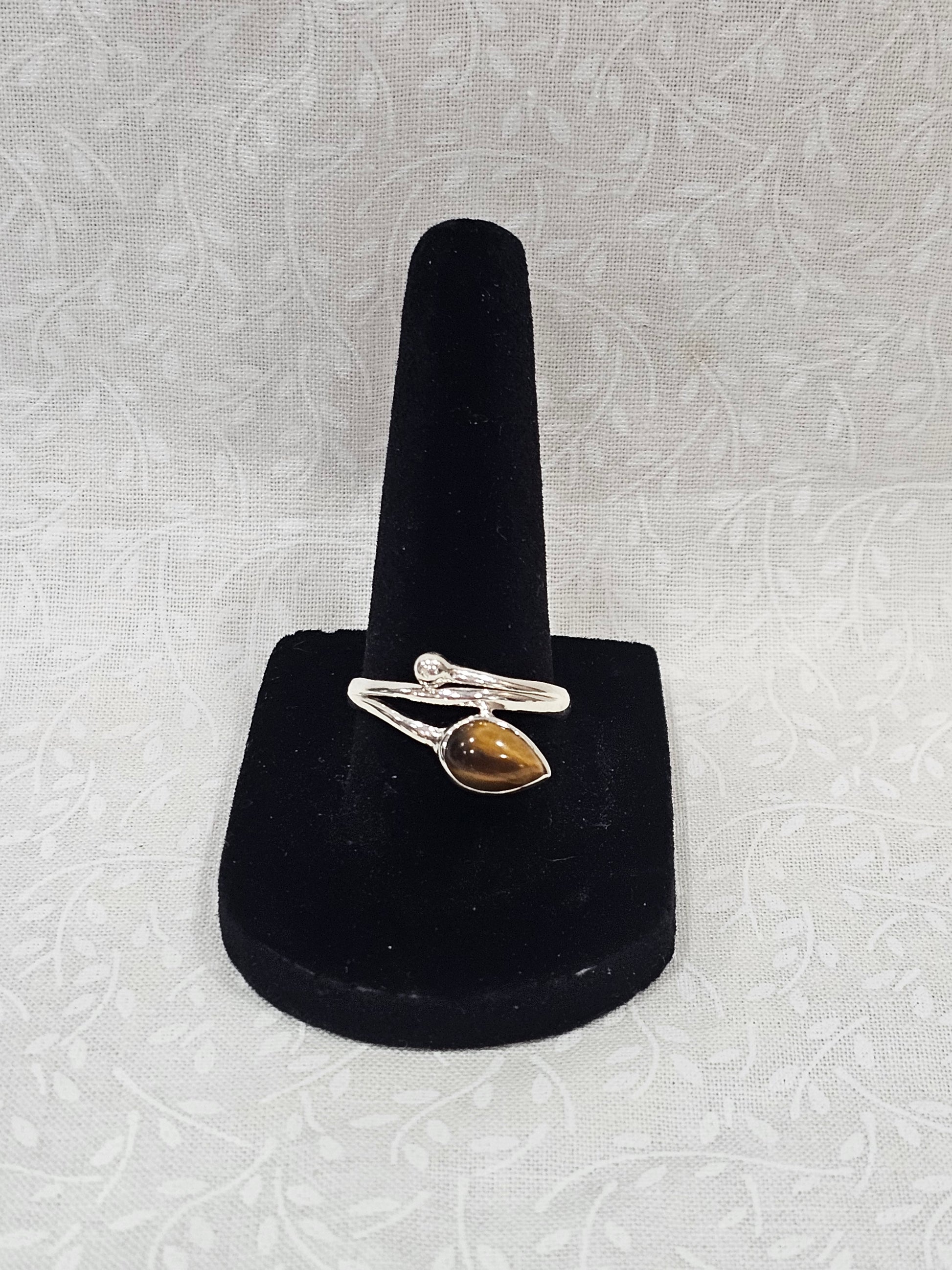 Sterling Silver Tiger's Eye Ring - Size 8