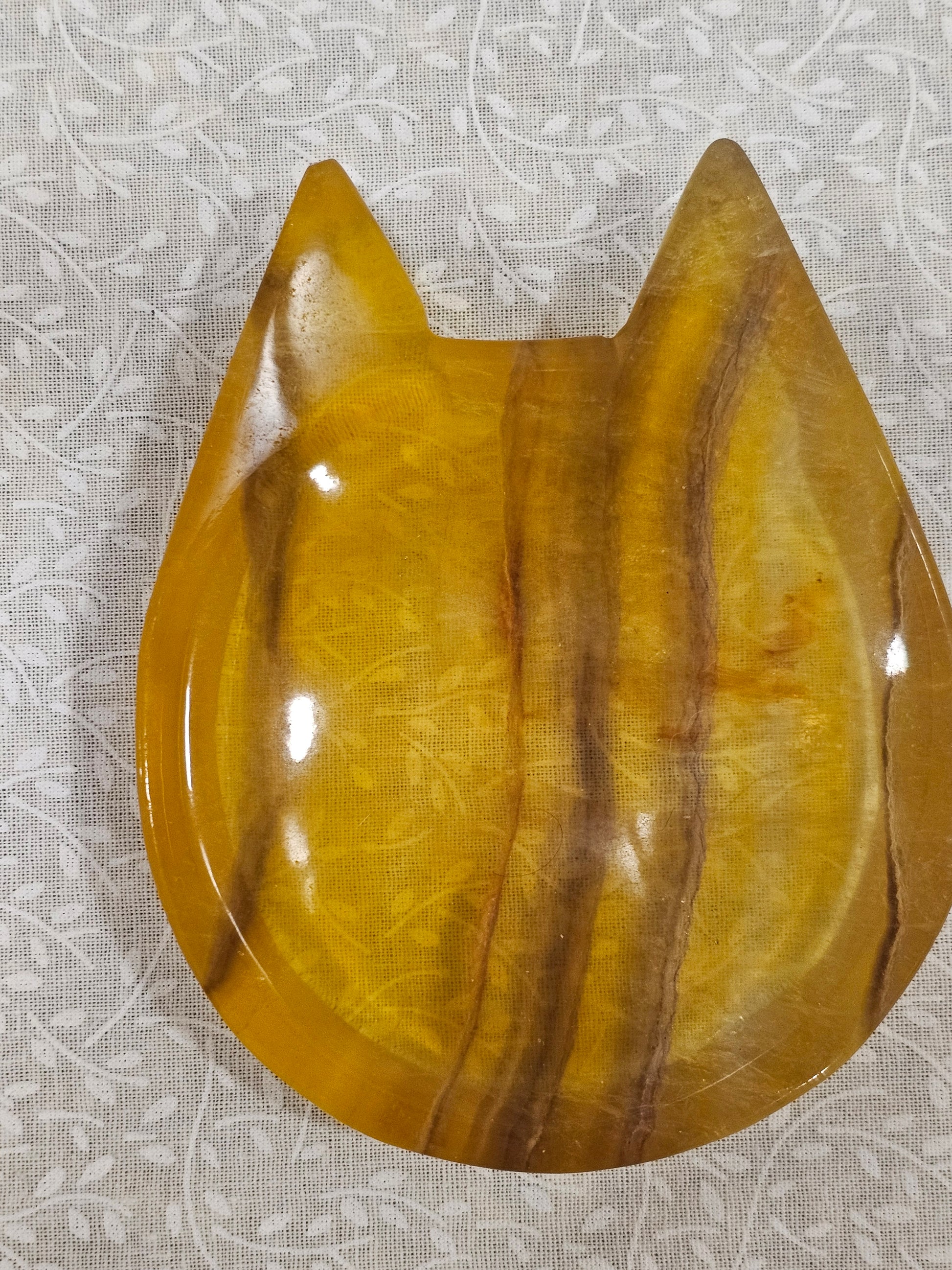Fluorite Crystal Cat Bowl