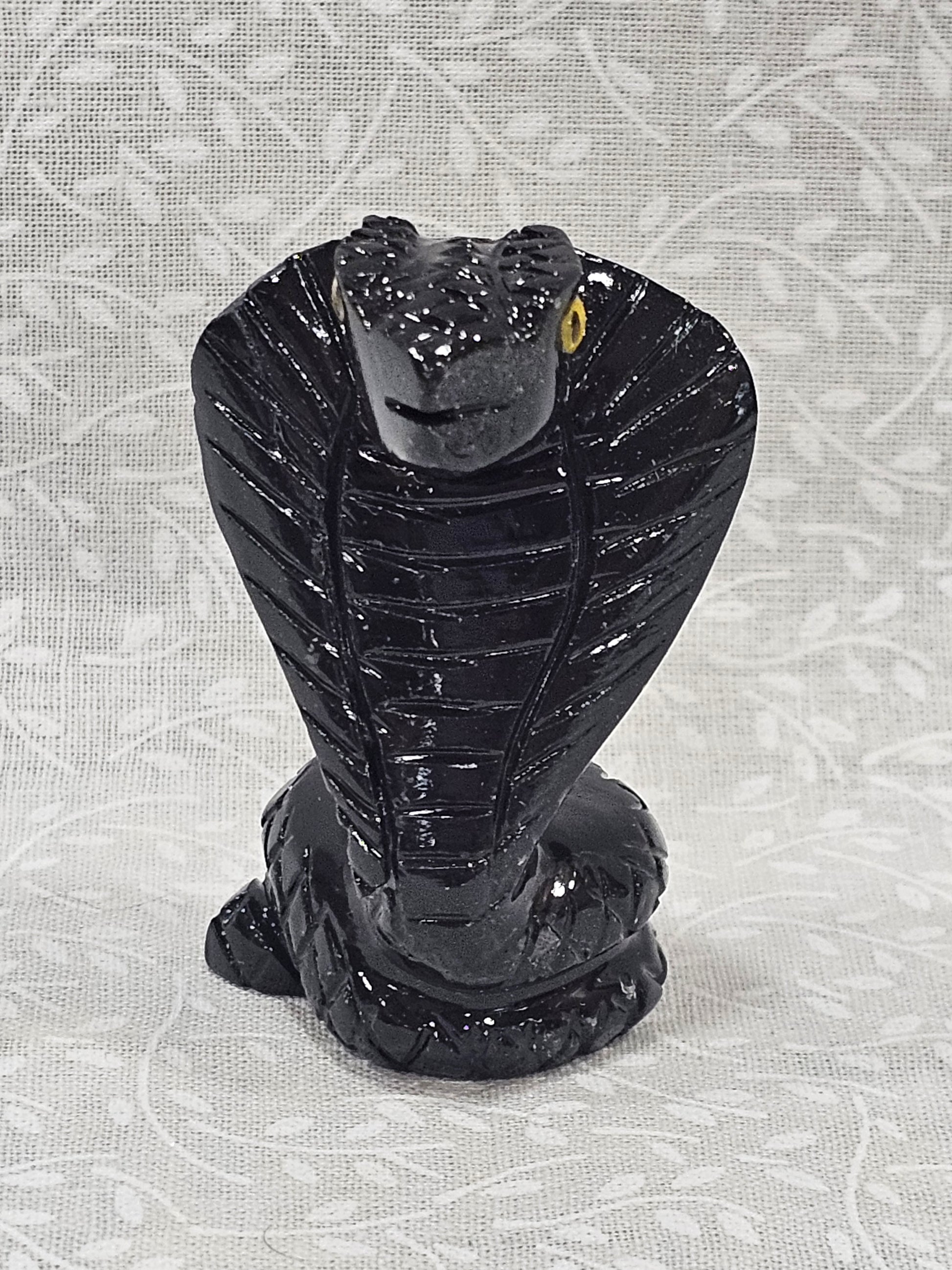 Black Obsidian King Cobra Crystal 2.25 Inch