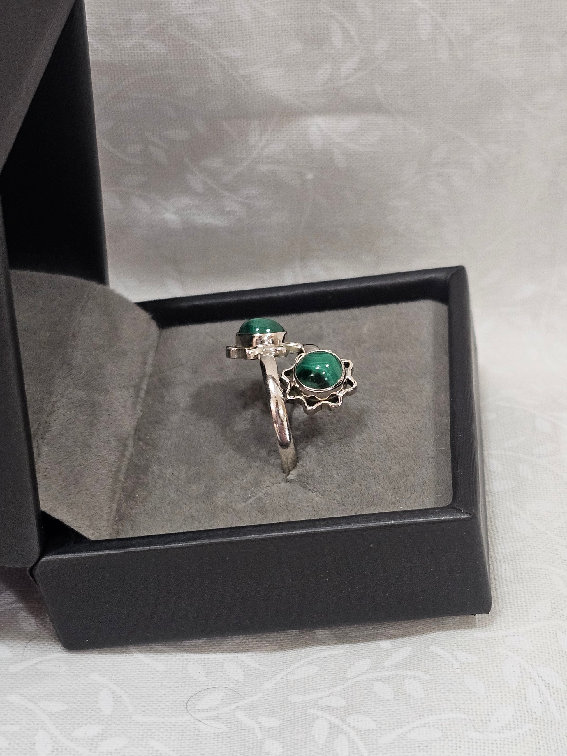 Sterling Silver Malachite Gemstone Ring 5