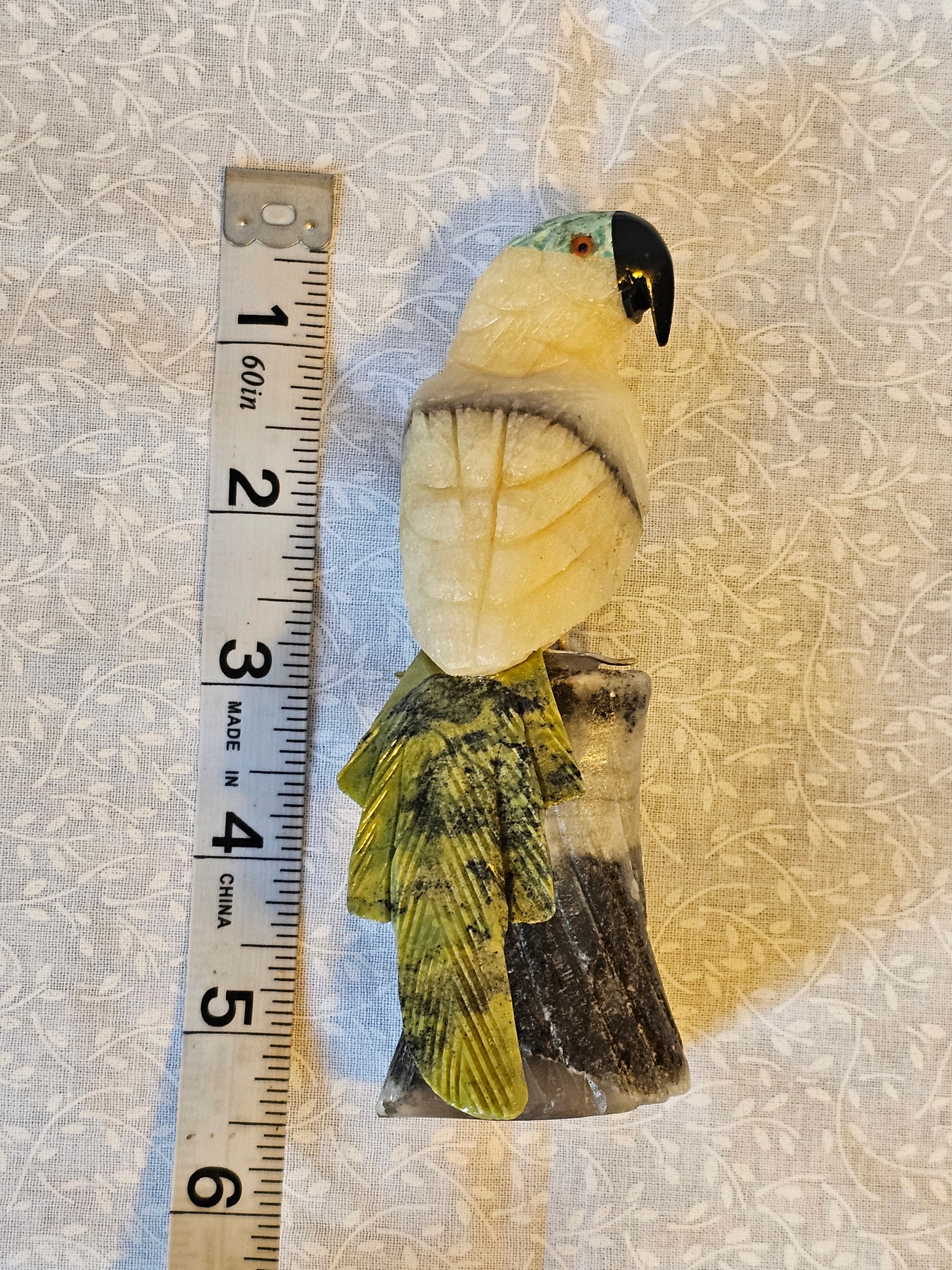 Serpentine Parrot Crystal - Natural Stone Figurine