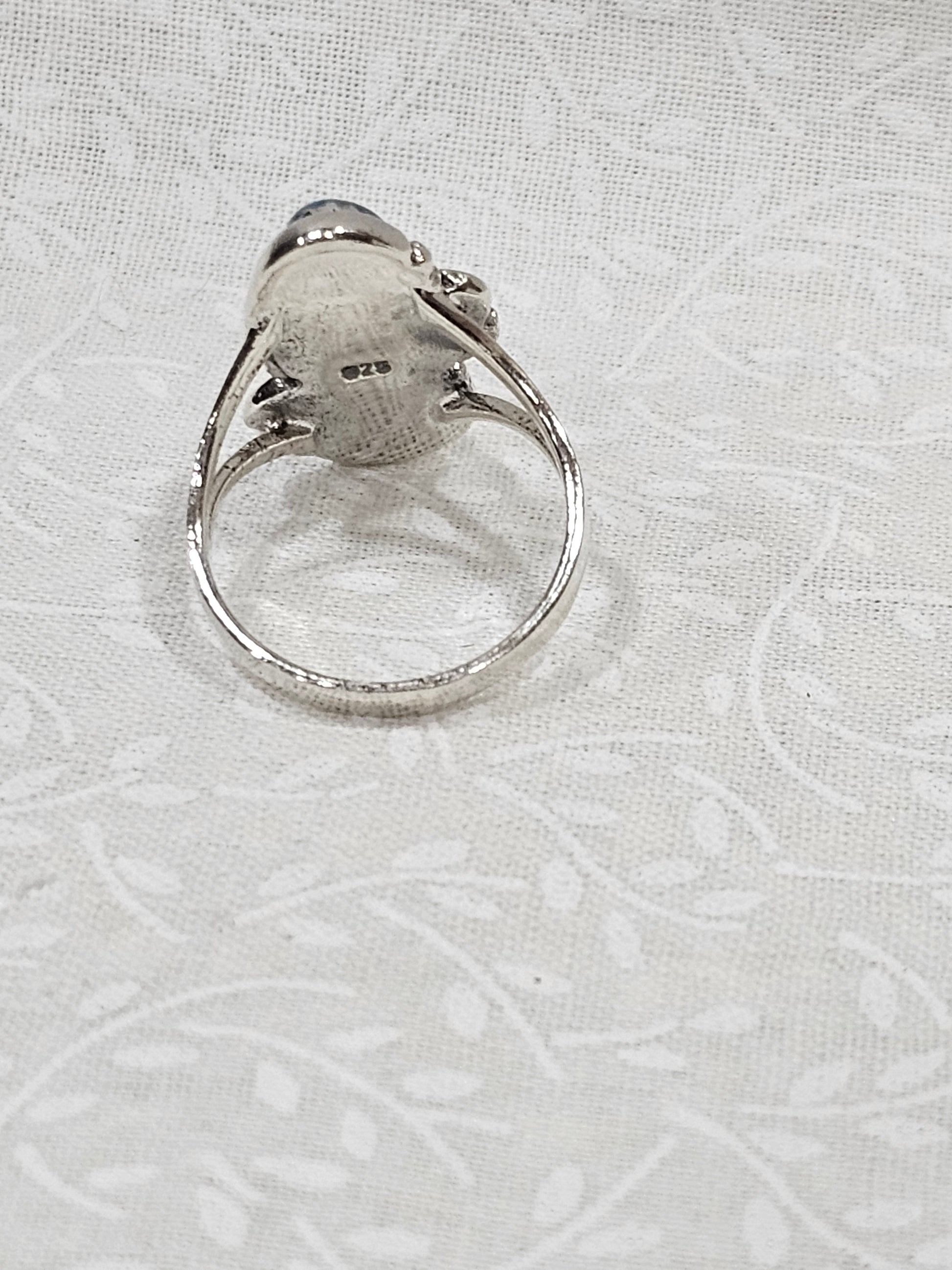 Sterling Silver Red &Blue Turquoise Gemstone Ring 7.5