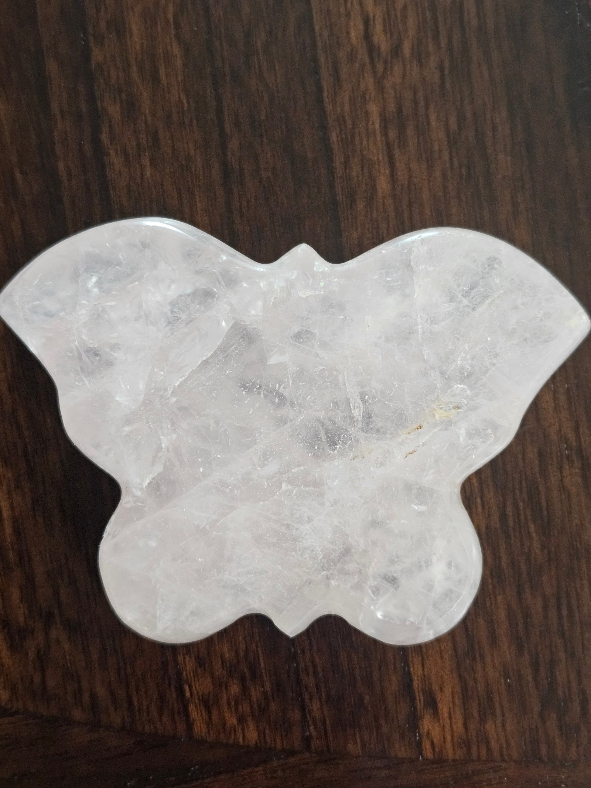Pink Quartz Crystal Butterfly 4.5 Inch