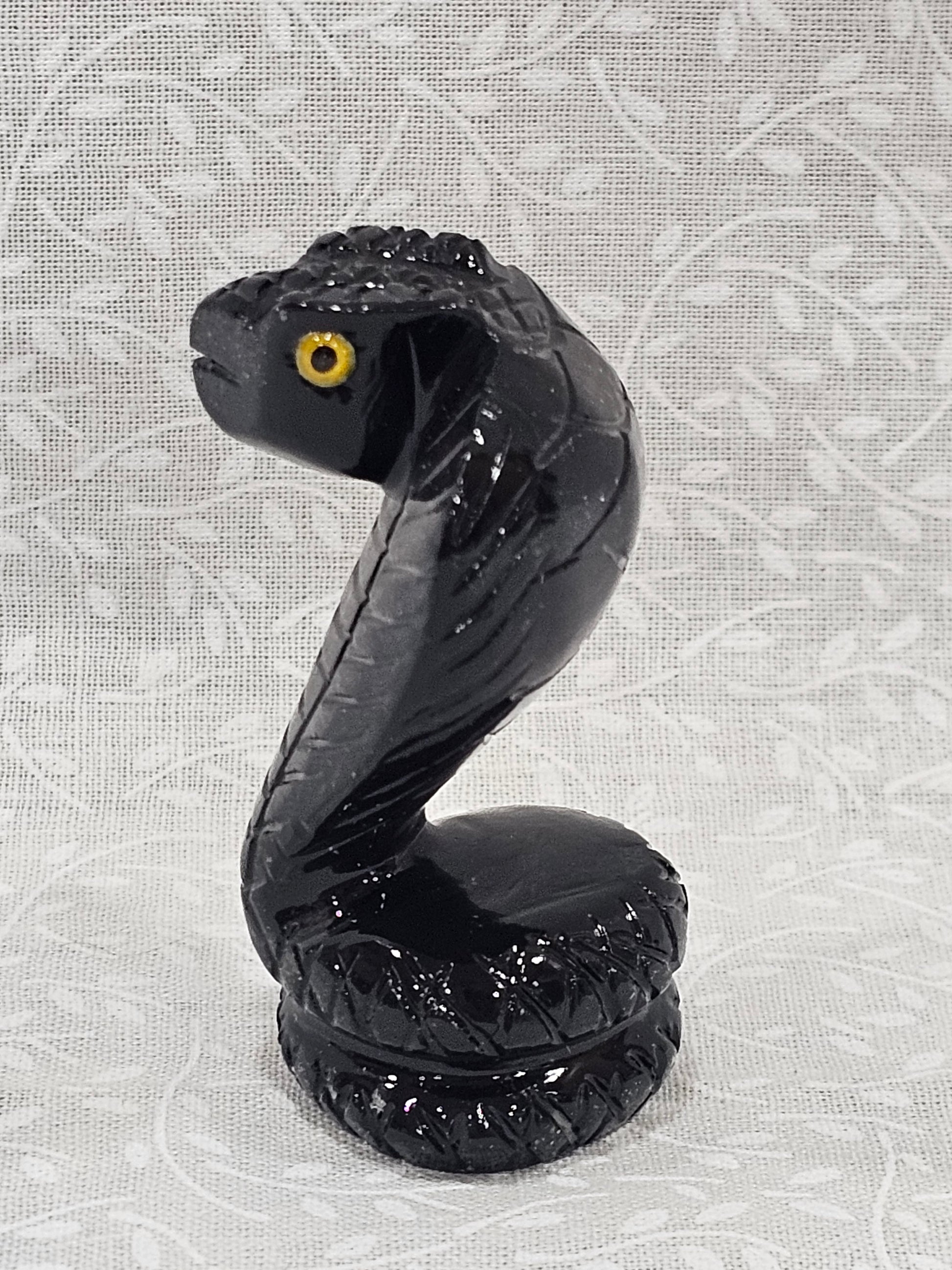 Black Obsidian King Cobra Crystal 2.25 Inch