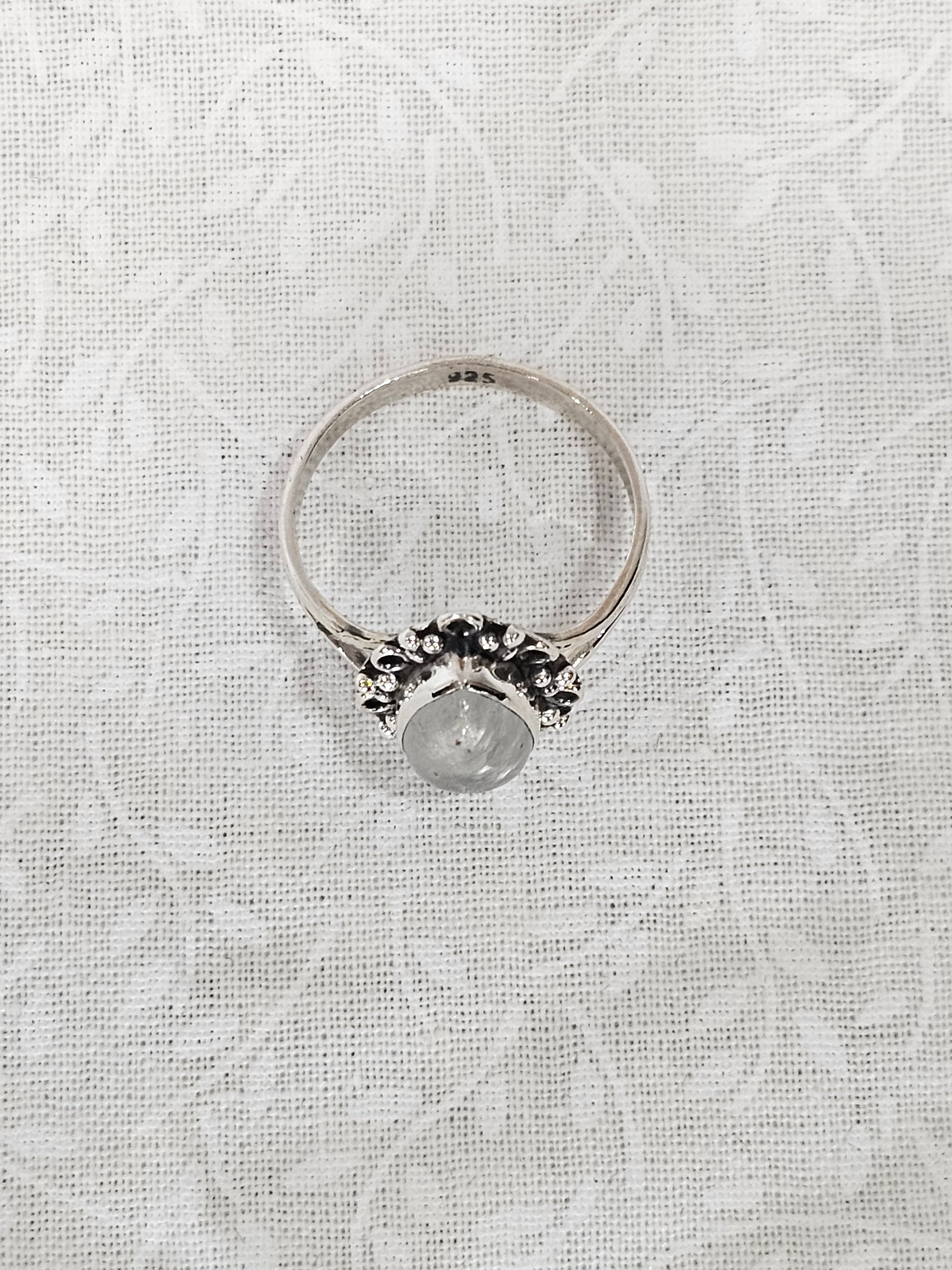 Sterling Silver Tear Drop Moonstone Ring - Size 8