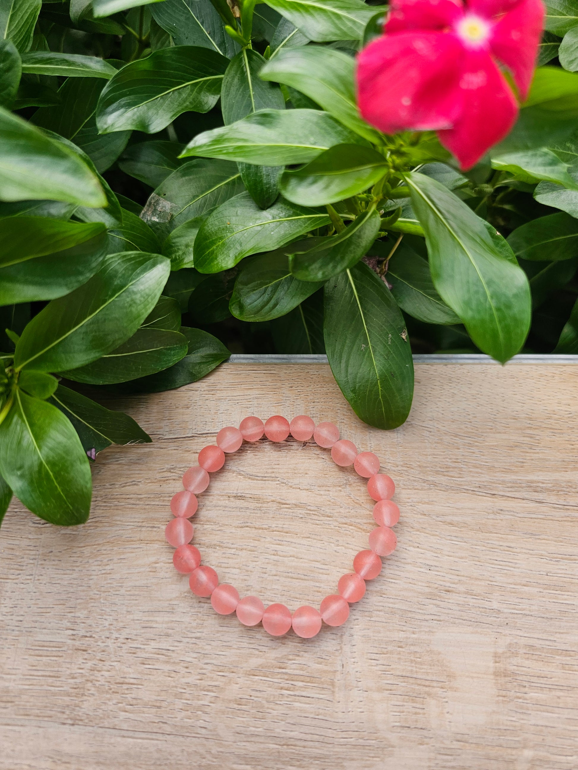 Watermelon Quartz Crystal Bracelet - 8mm Natural Stone Beads for Joy & Balance