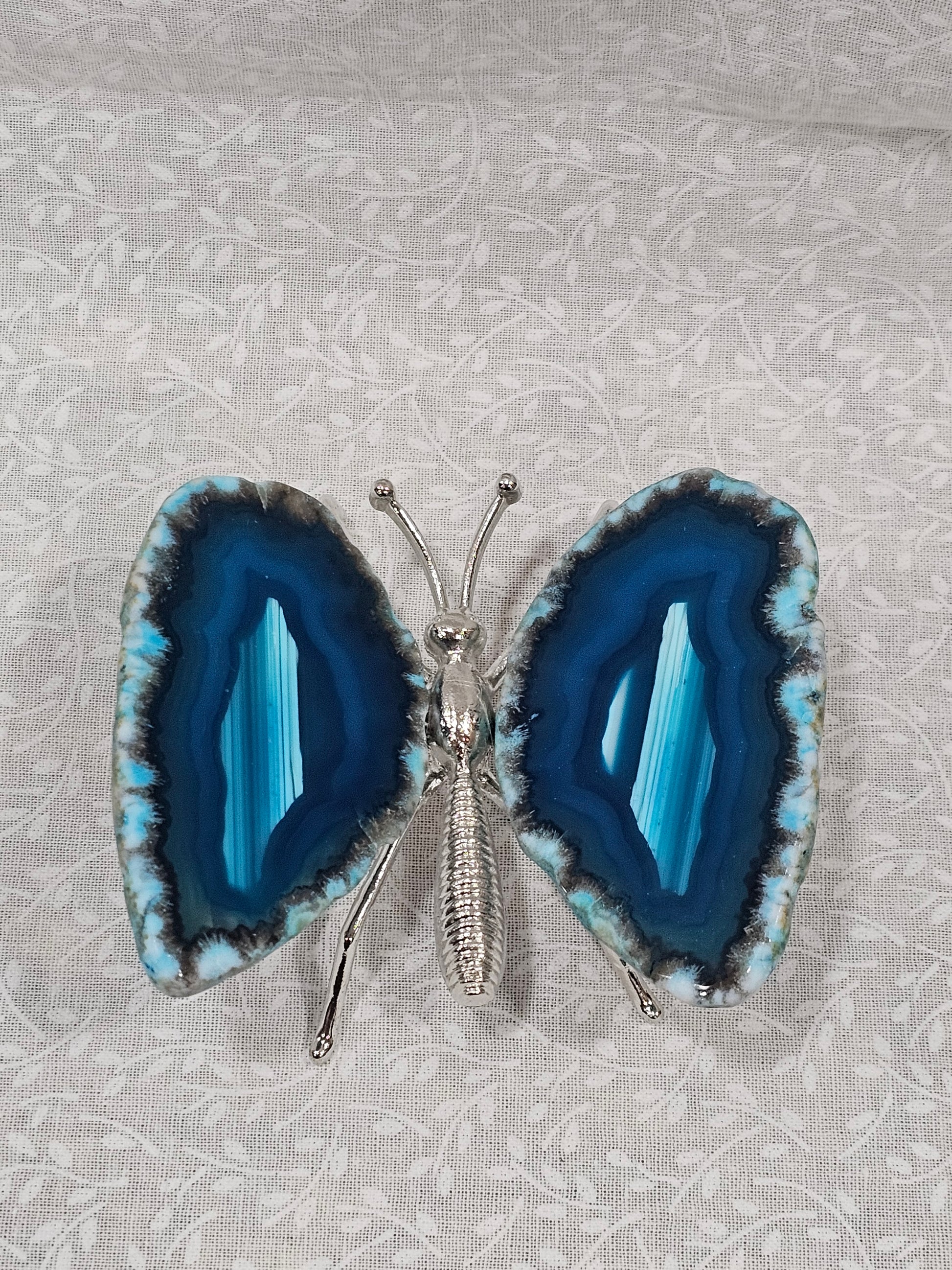 Blue Agate Crystal Butterfly 3.25 Inch