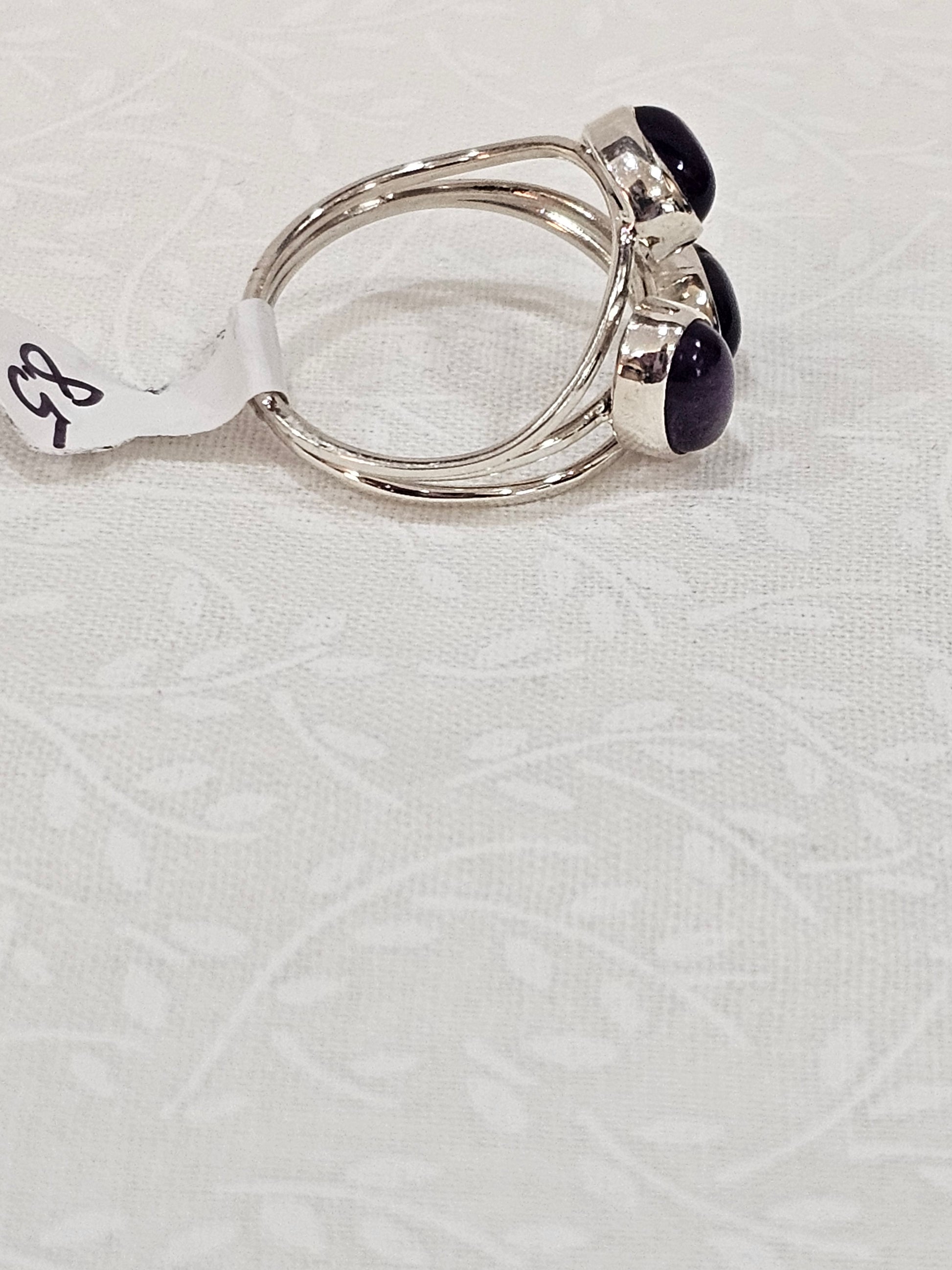 Sterling Silver Open-Back Amethyst Ring - Size 8.5