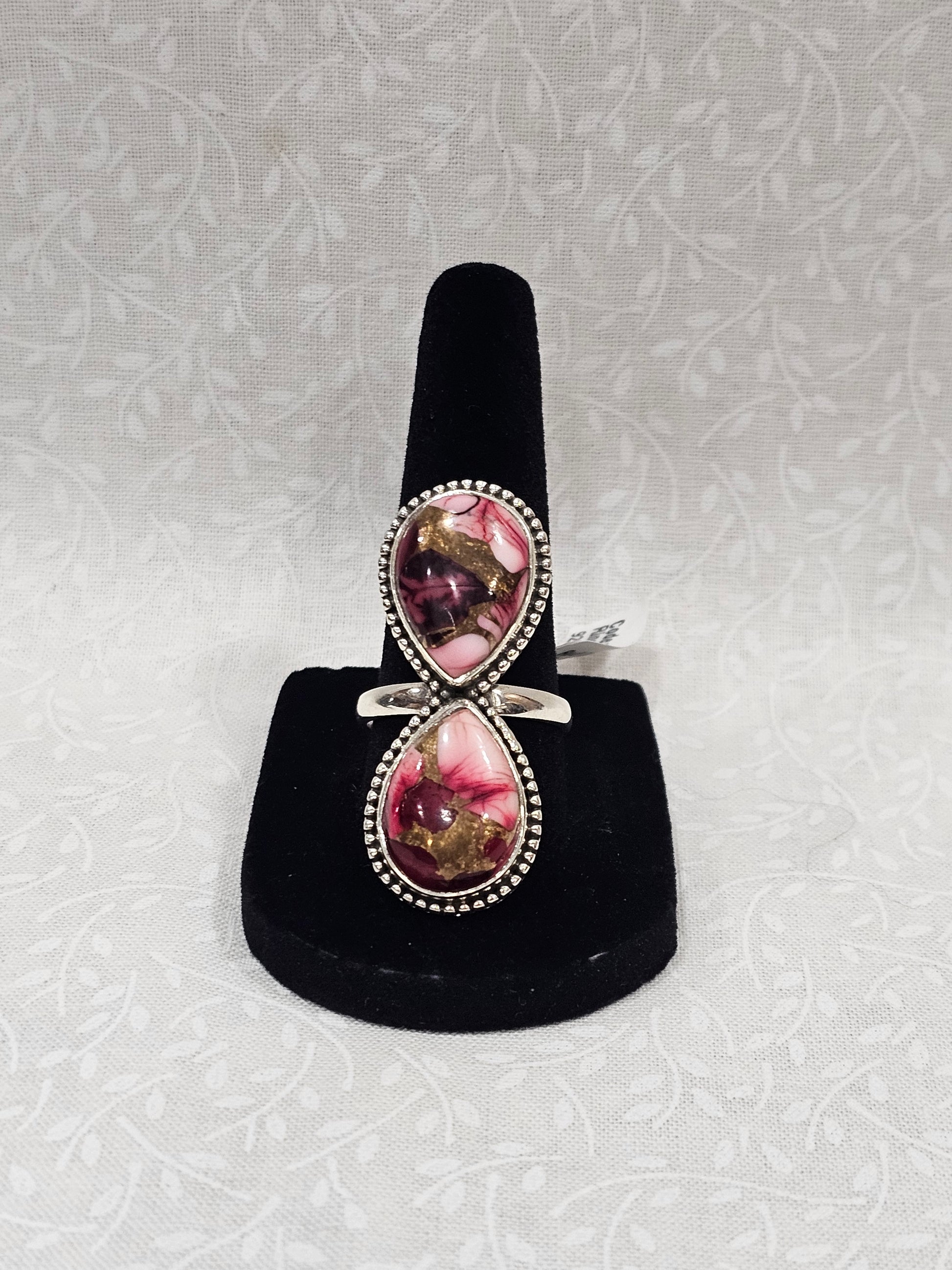 Sterling Silver Red Dahlia Garnet Gemstone Ring - Size 9