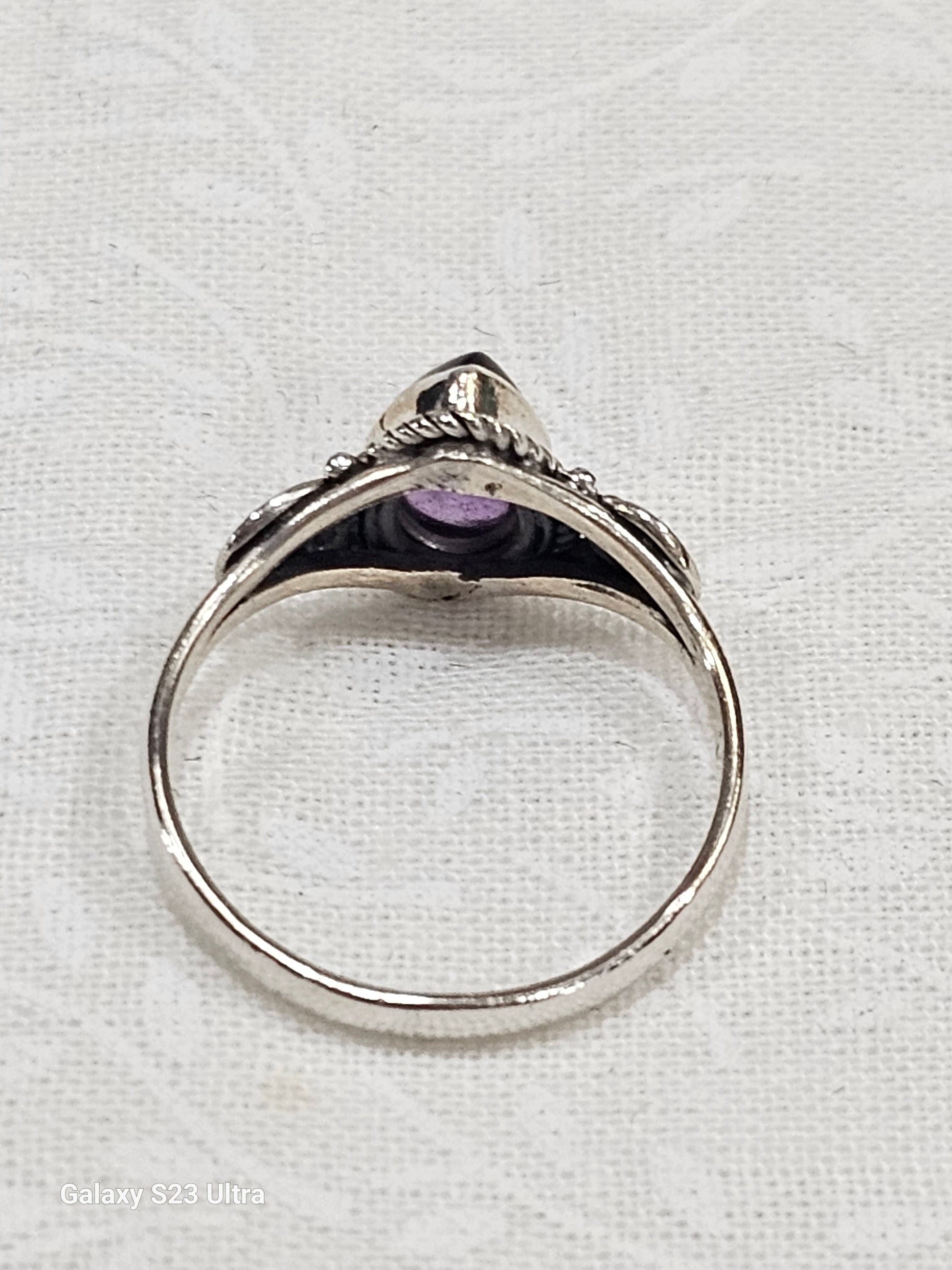 Emerald Sterling Silver Ring Size 7 - Heart Chakra Healing Stone