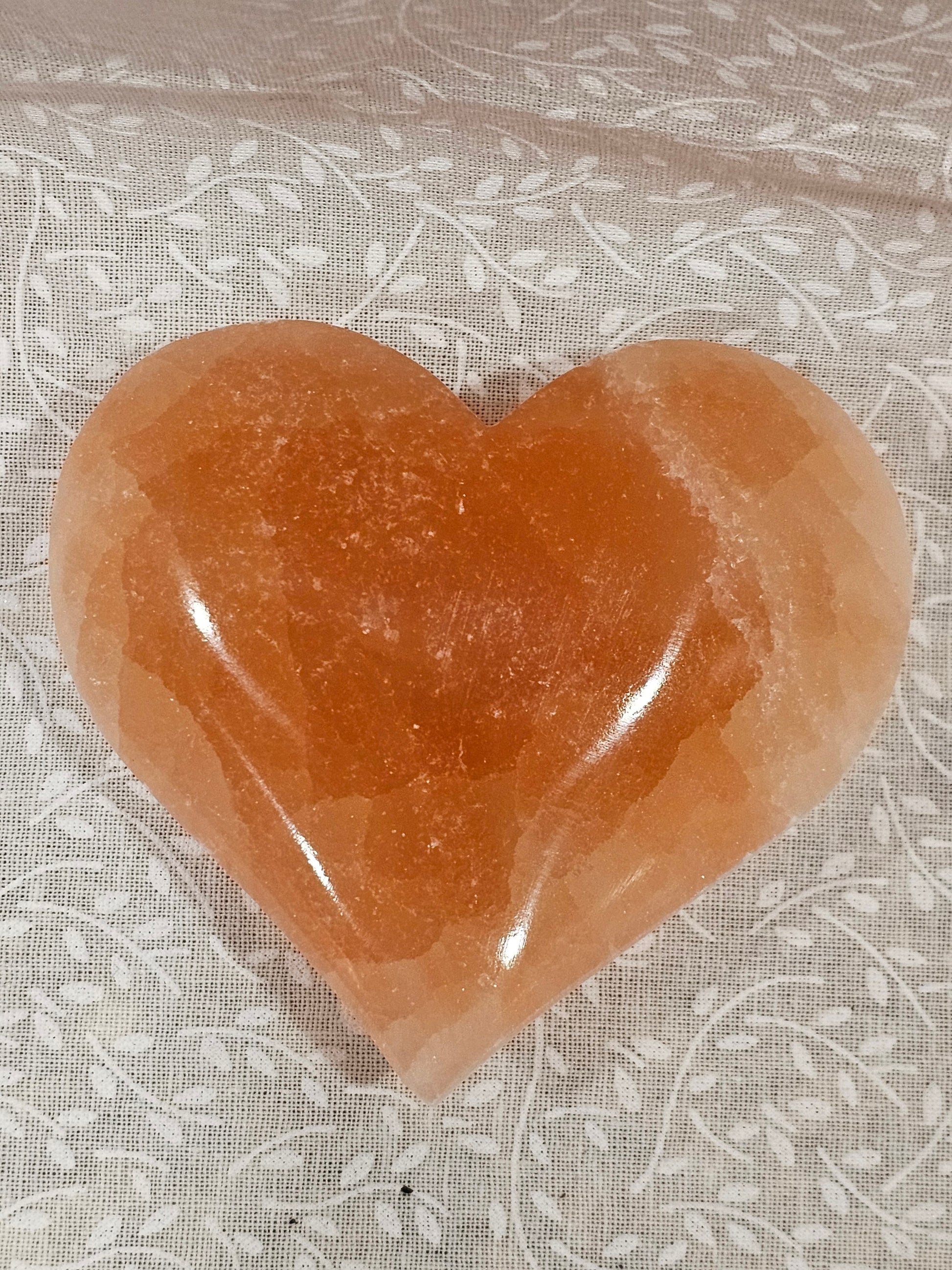 Orange Selentine Crystal Heart