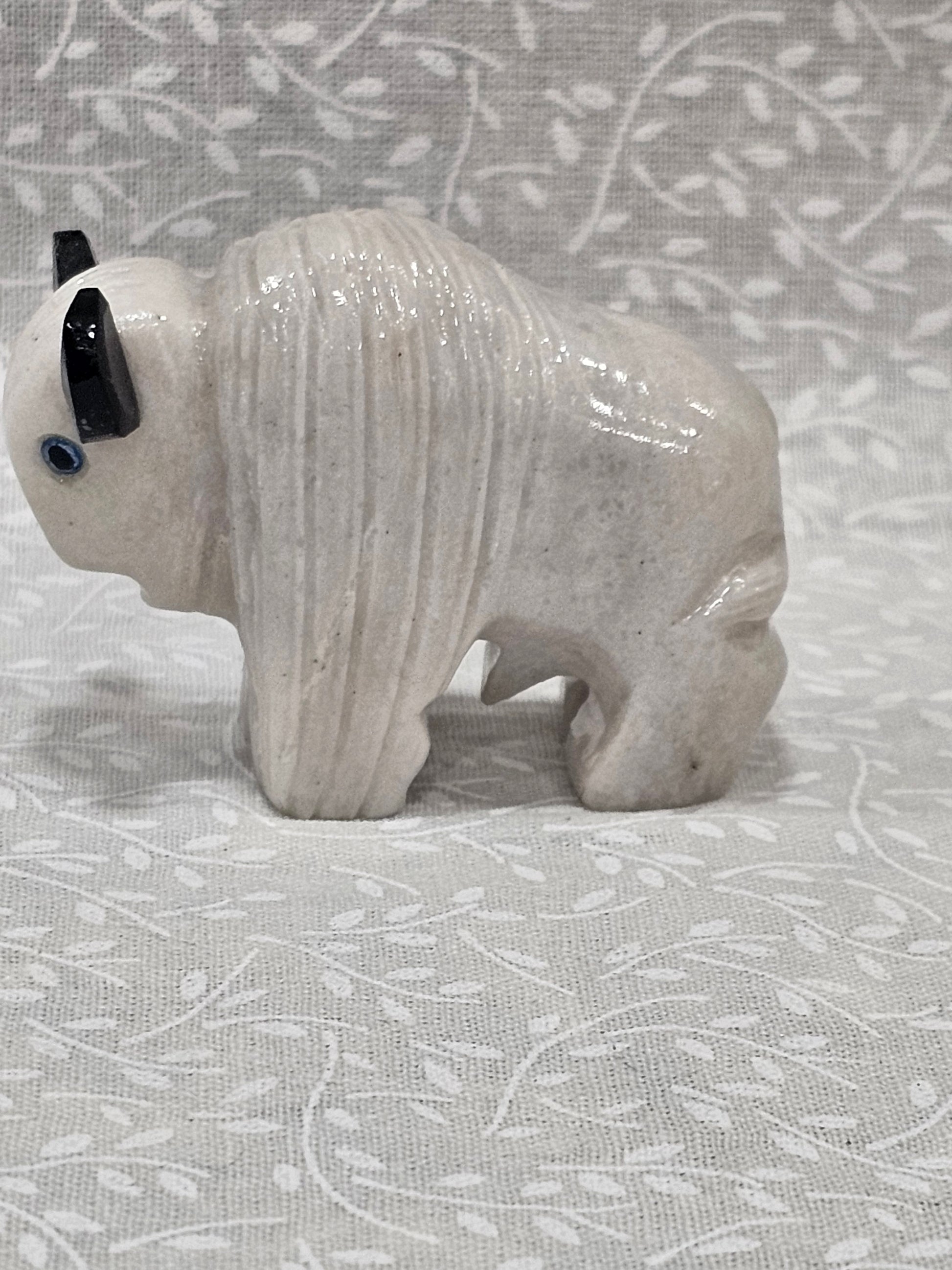 White Onyx Buffalo Crystal Figure 2.25 Inch