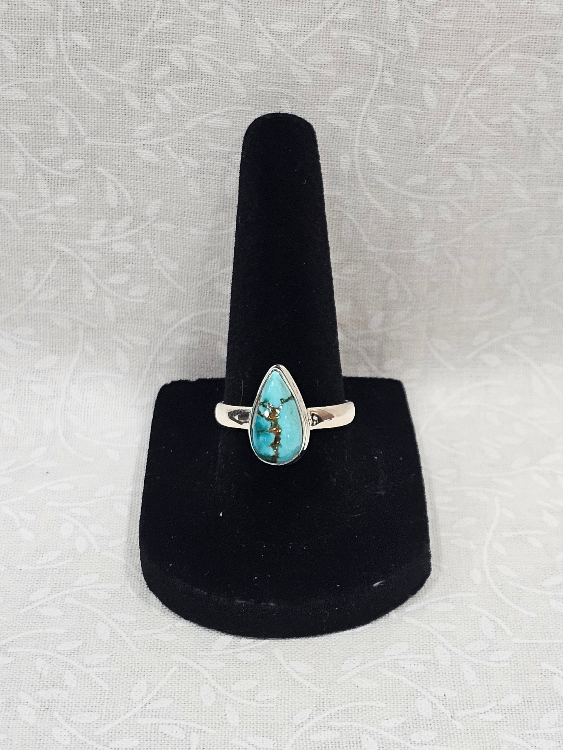Sterling Silver Emerald Prosperity Ring Abundance Stone - Size 7.5