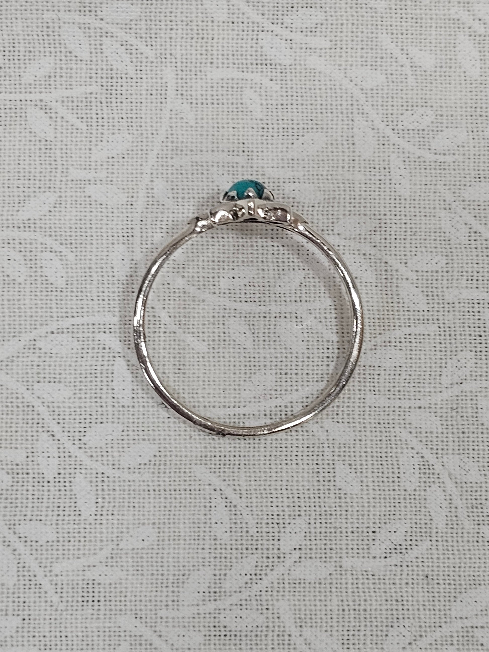 Sterling Silver Turquoise Gemstone Ring Premium Quality - Size 7.5