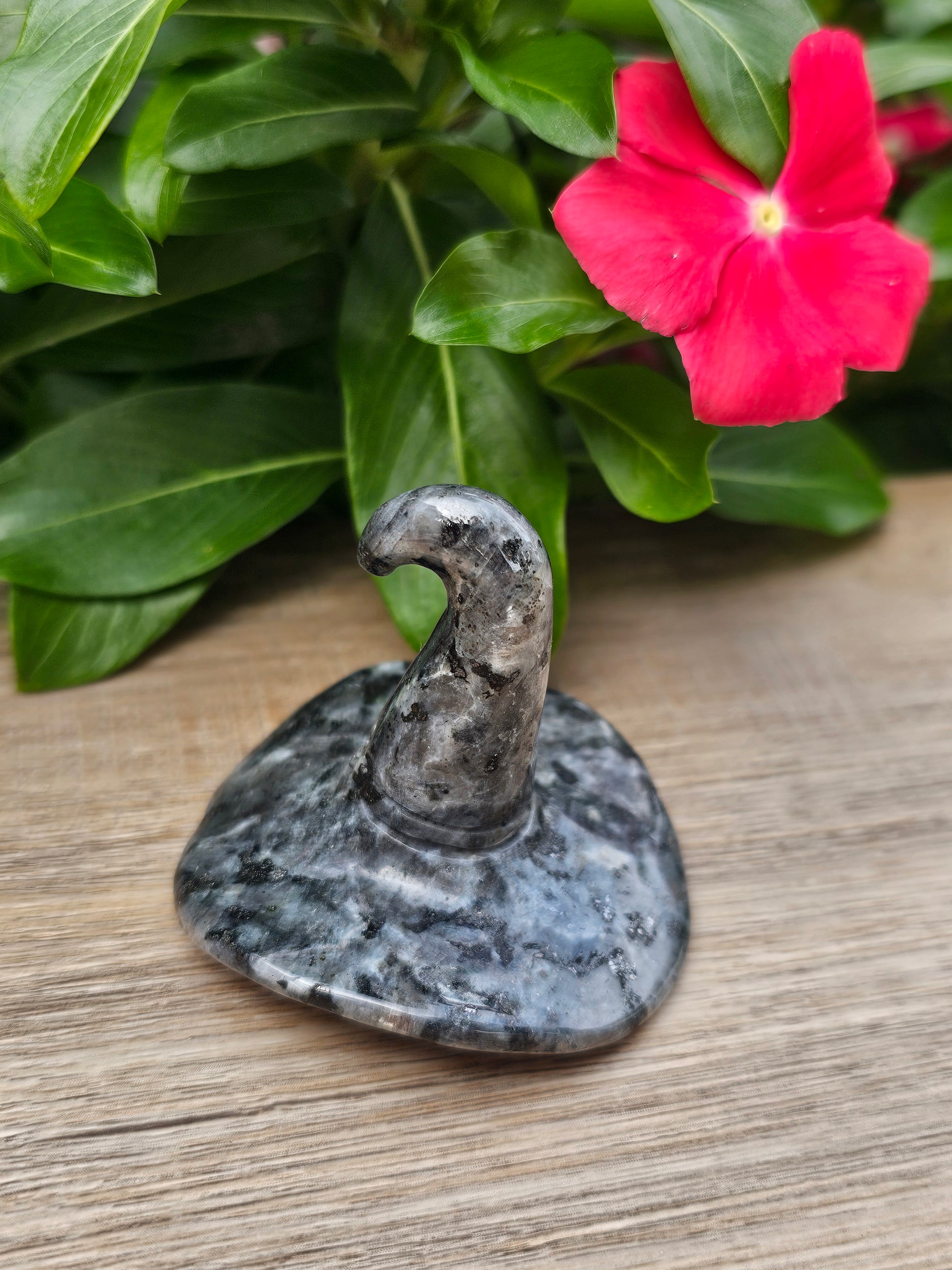 Larvikite Crystal Witch Hat - Mystical Protection & Grounding Energy