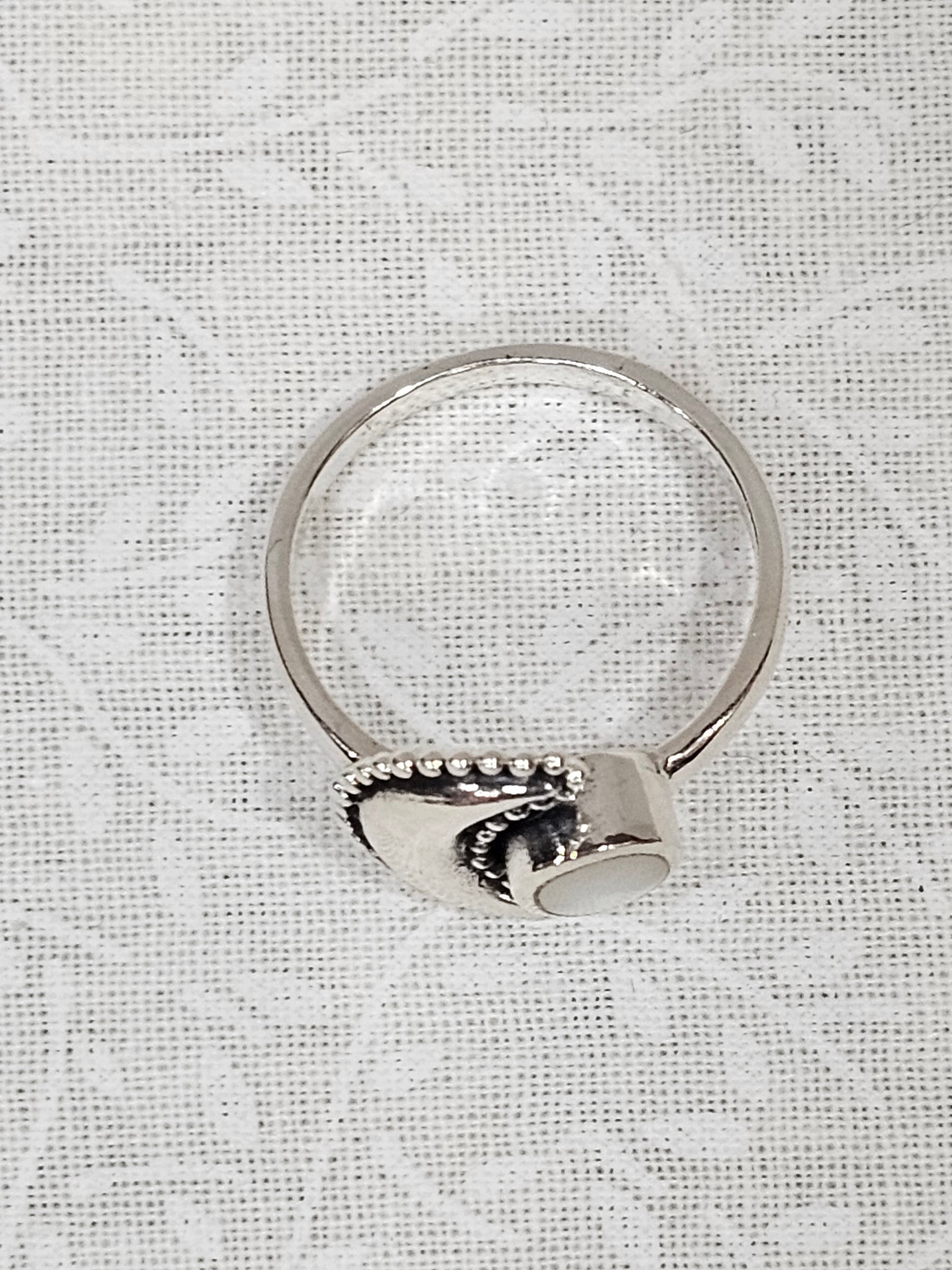 Sterling Silver Moonstone Gemstone Moon Ring 7.5