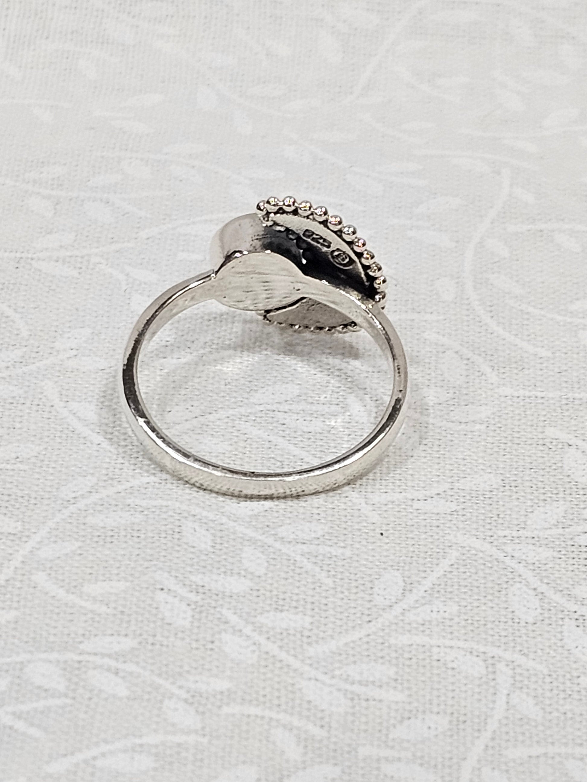 Sterling Silver Moonstone Gemstone Moon Ring 7.5