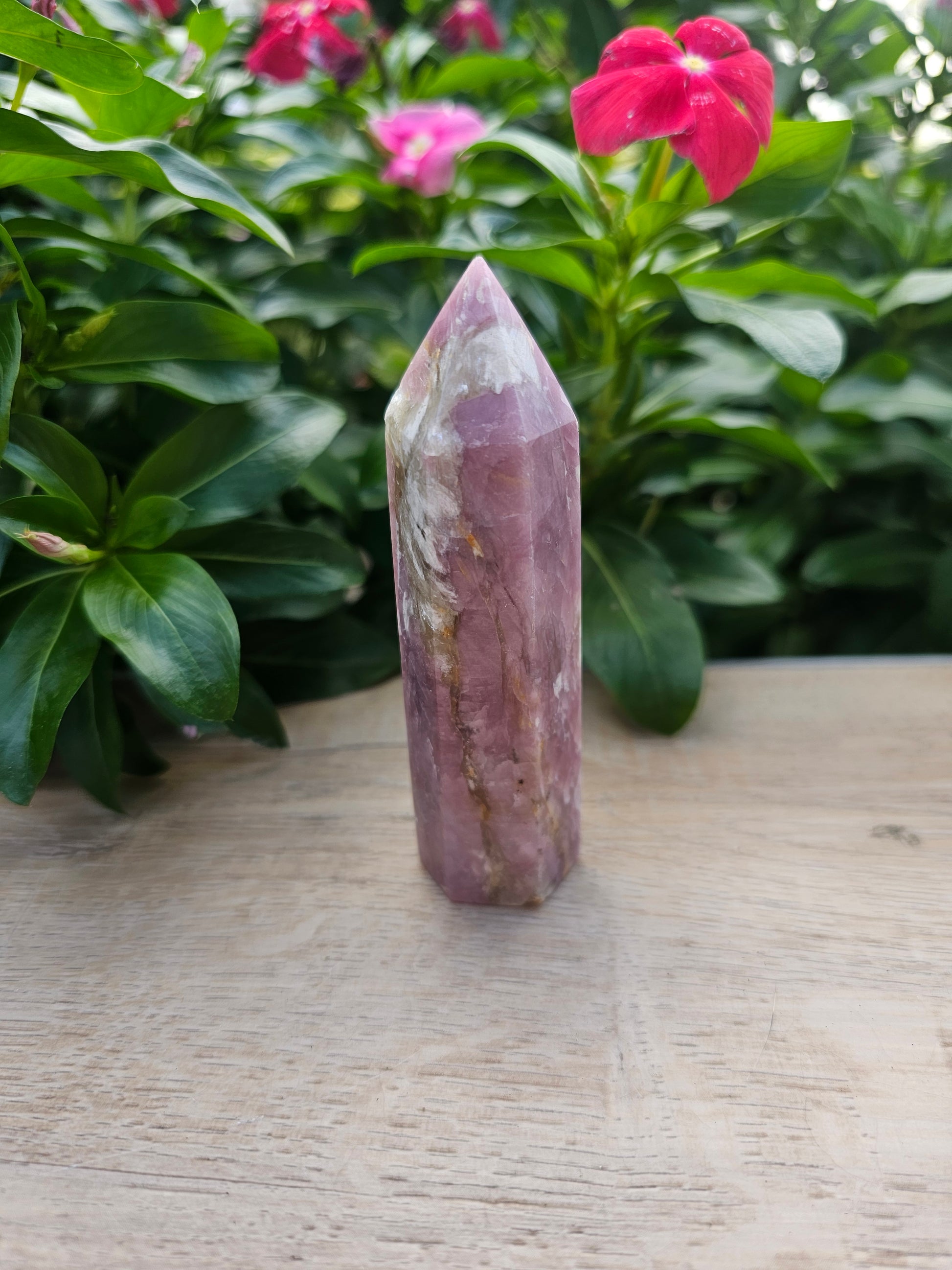 Lavender Rose Quartz Crystal Tower