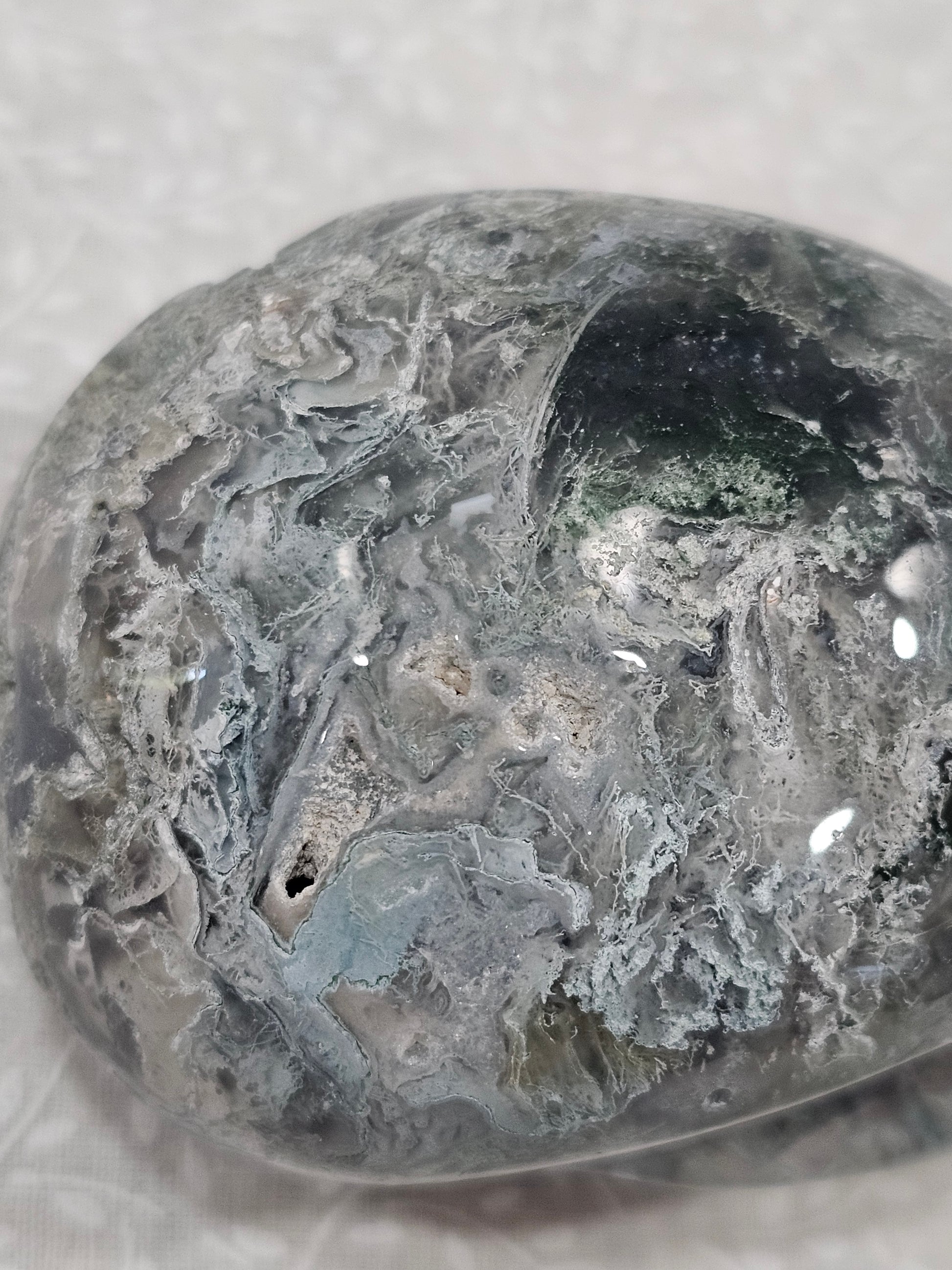Moss Agate Crystal Skull 3.24 Inch
