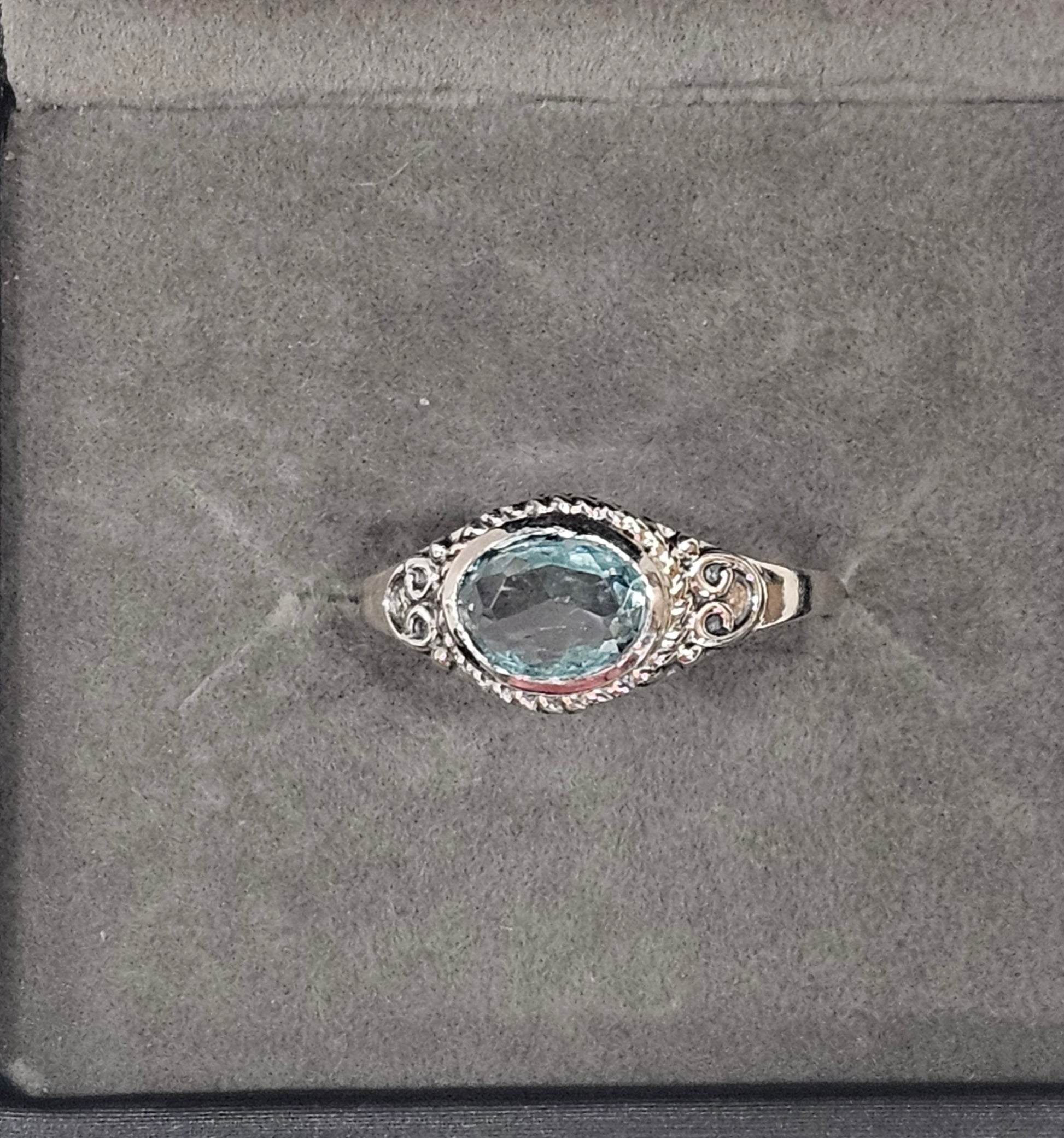 Sterling Silver Classic Blue Topaz Ring - Size 7