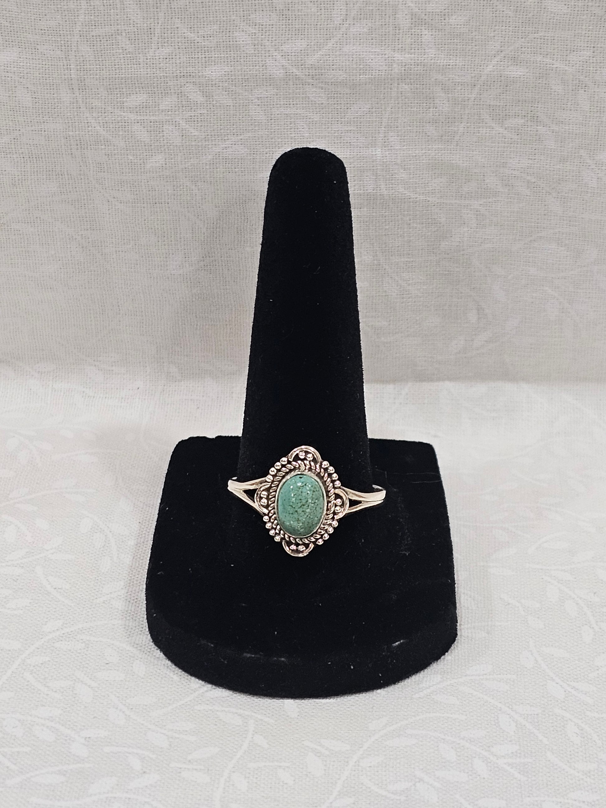 Sterling Silver Turquoise Gemstone Ring 10.5