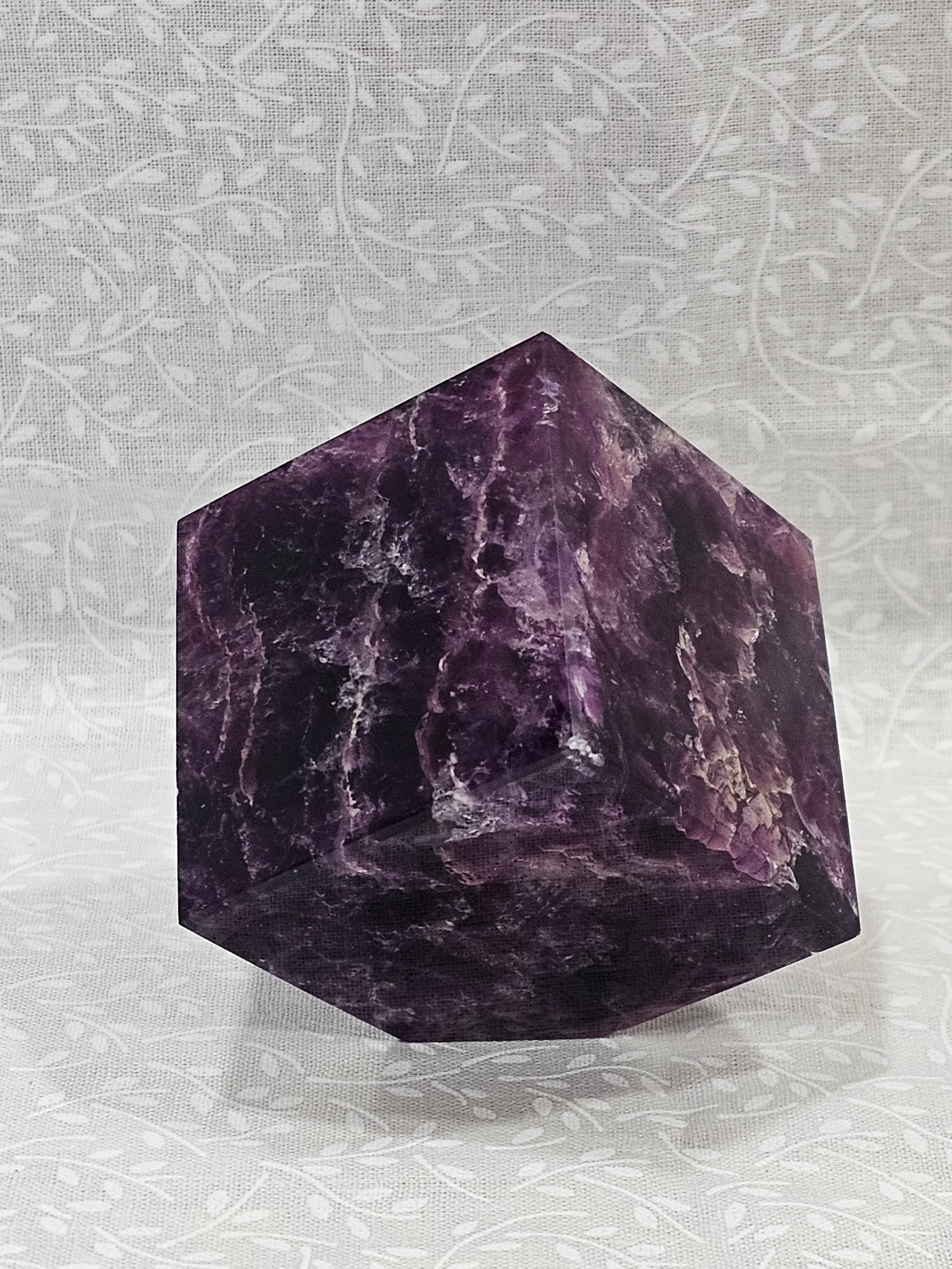 Purple Fluorite Crystal Cube 2 Inch Wide