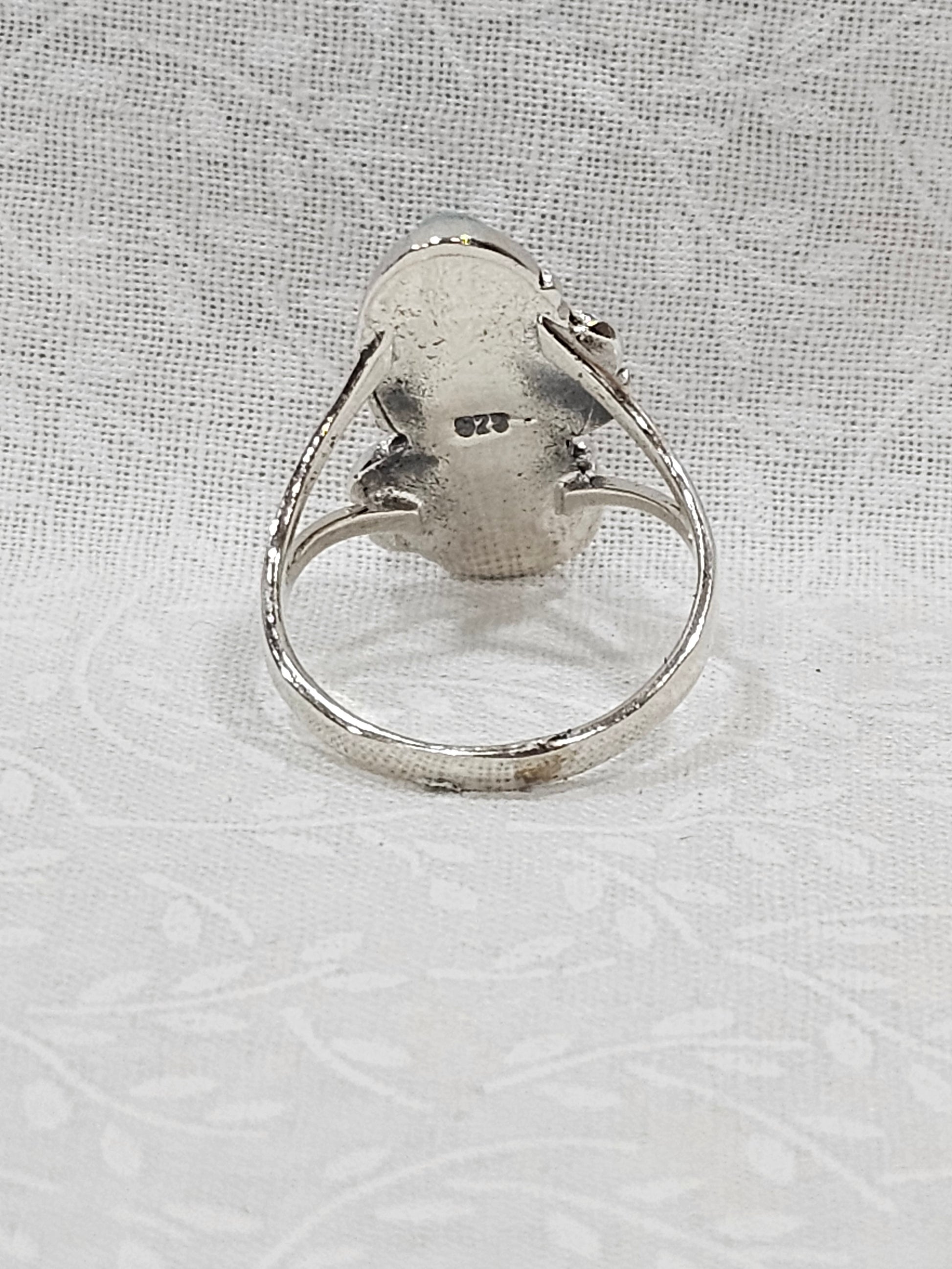 Sterling Silver Red & Blue Turquoise Ring - Size 8.5